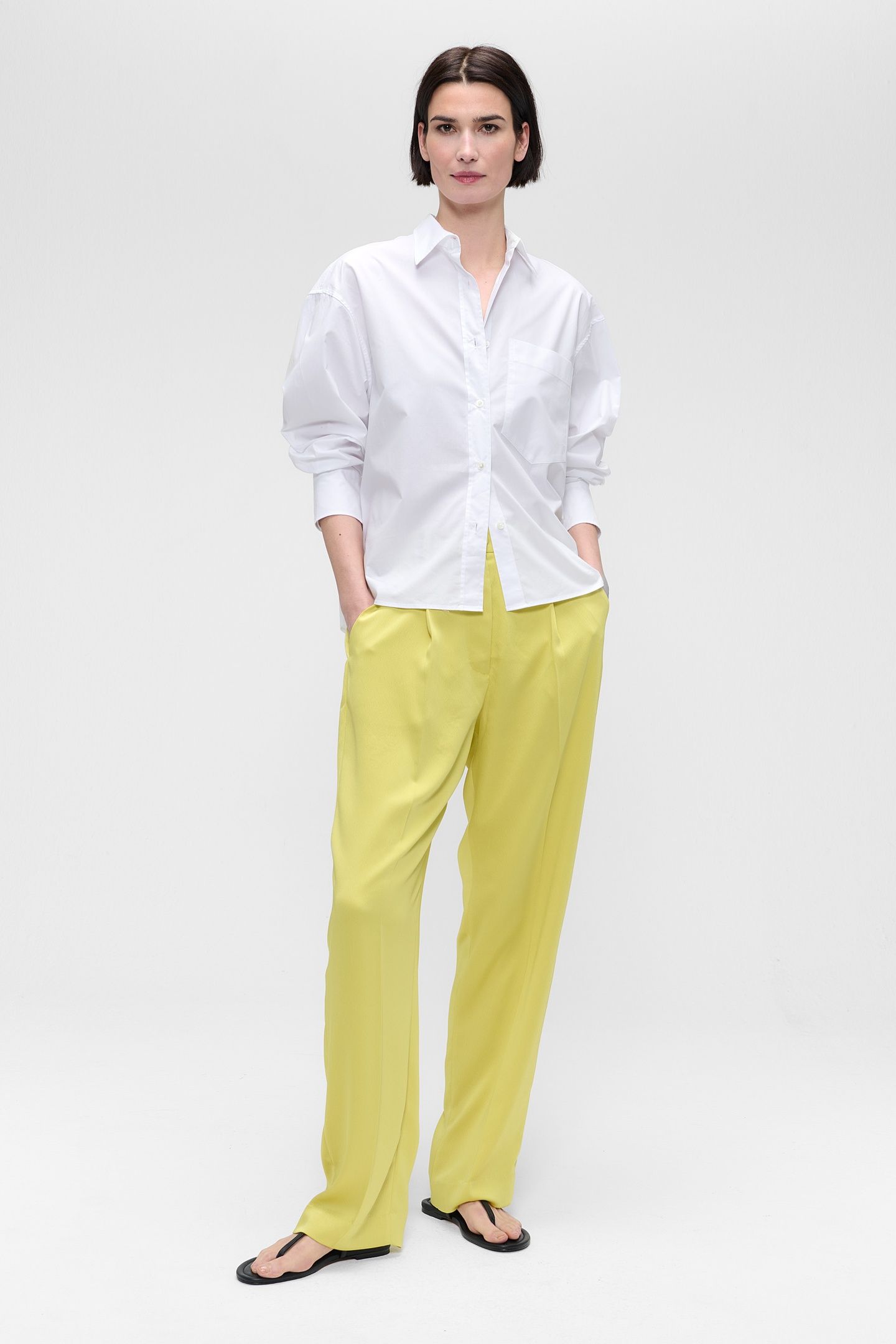 WASHED SATIN DARREN PANTS LIMONCELLO 1