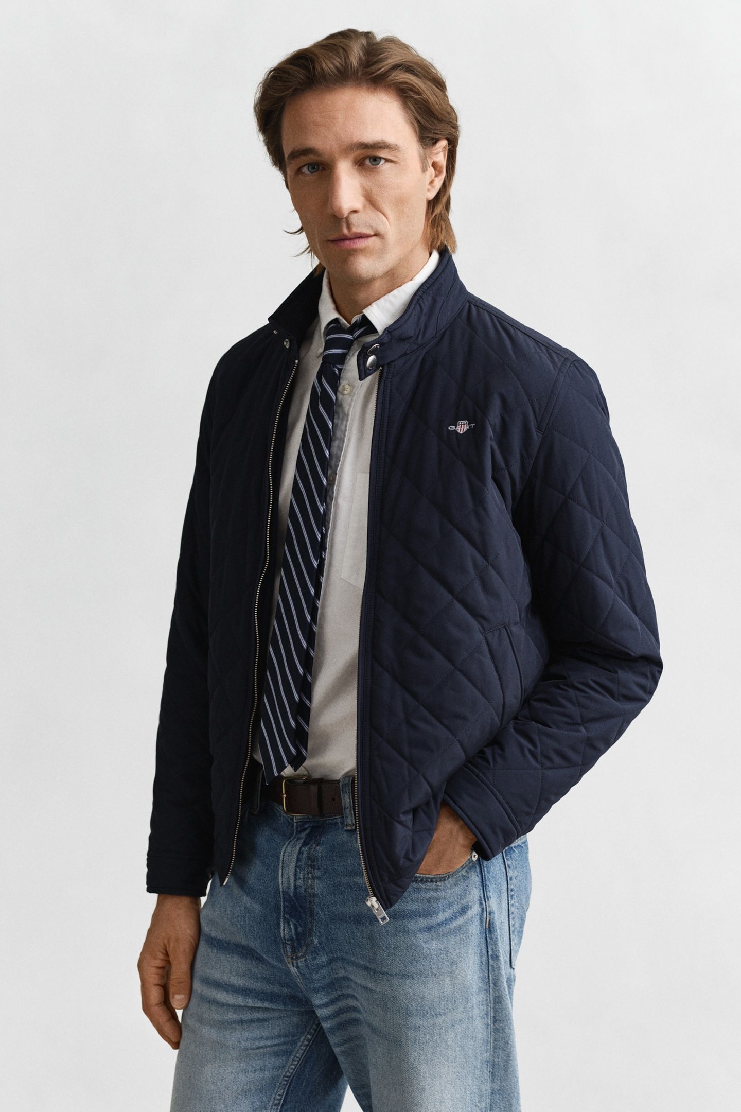 QUILTED WINDCHEATER EVENING BLUE 1