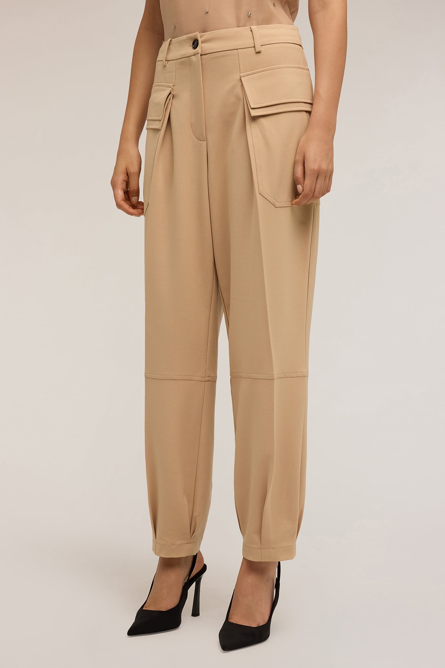 FLUID FABRIC CARGO PANTS BEIGE 2