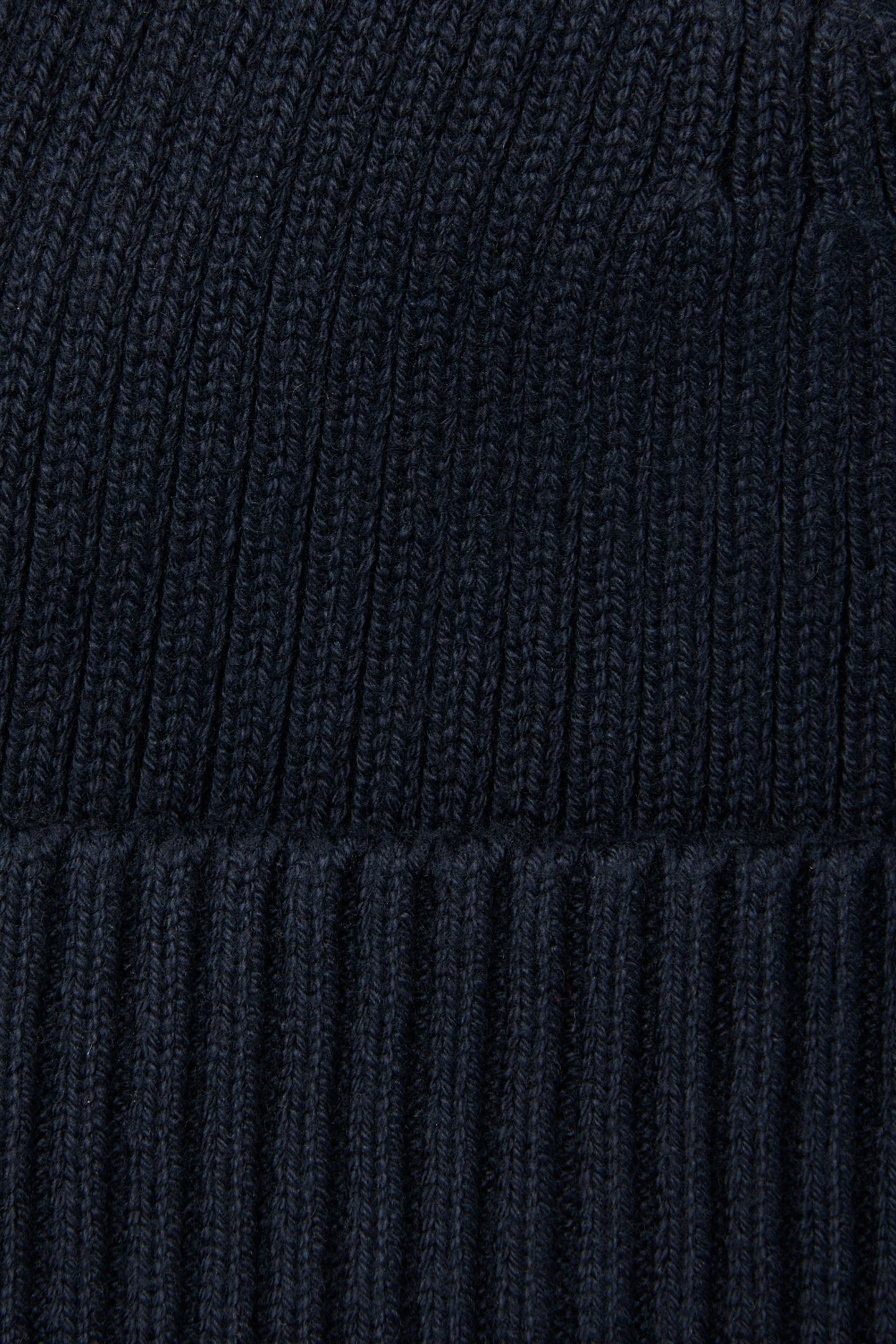 PATCH CHUNKY RIB COTTON BEANIE DARK SAPPHIRE 4