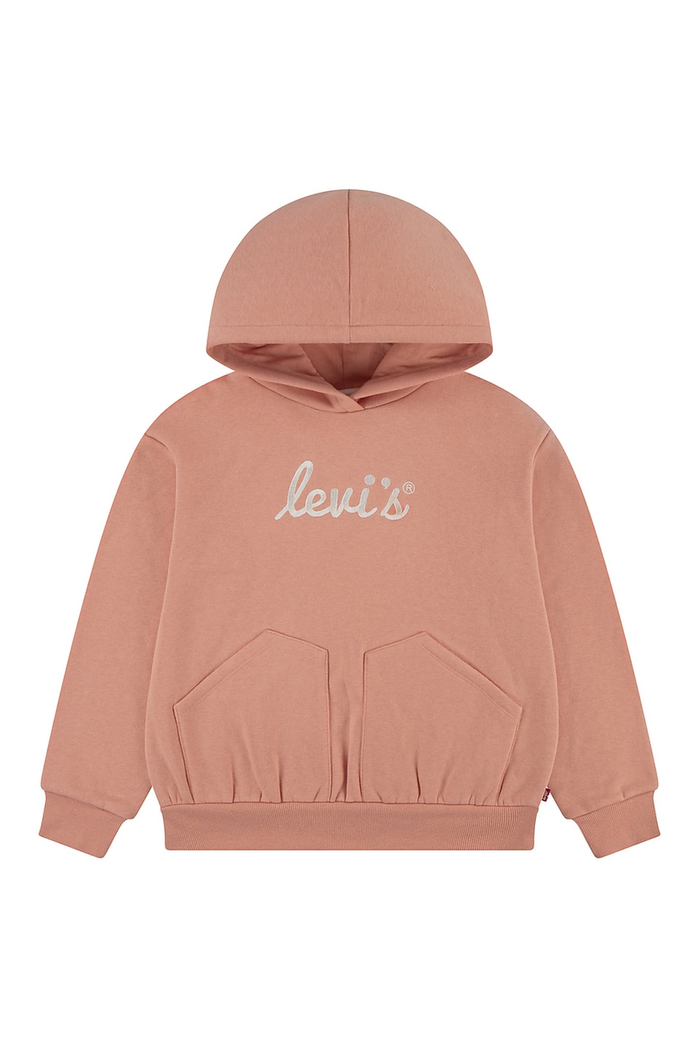GIRLS POSTER LOGO HOODIE TERRA COTTA 1