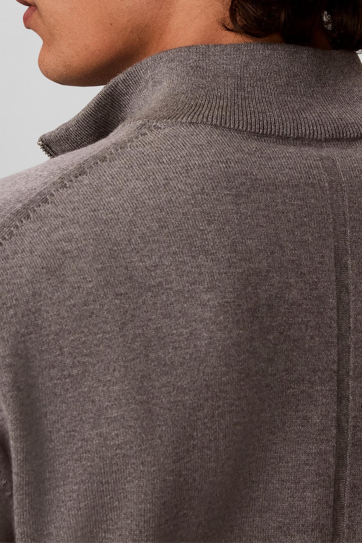 LS SUPIMA QUARTER ZIP SWEATER MEDIUM GREY HEATHER 5