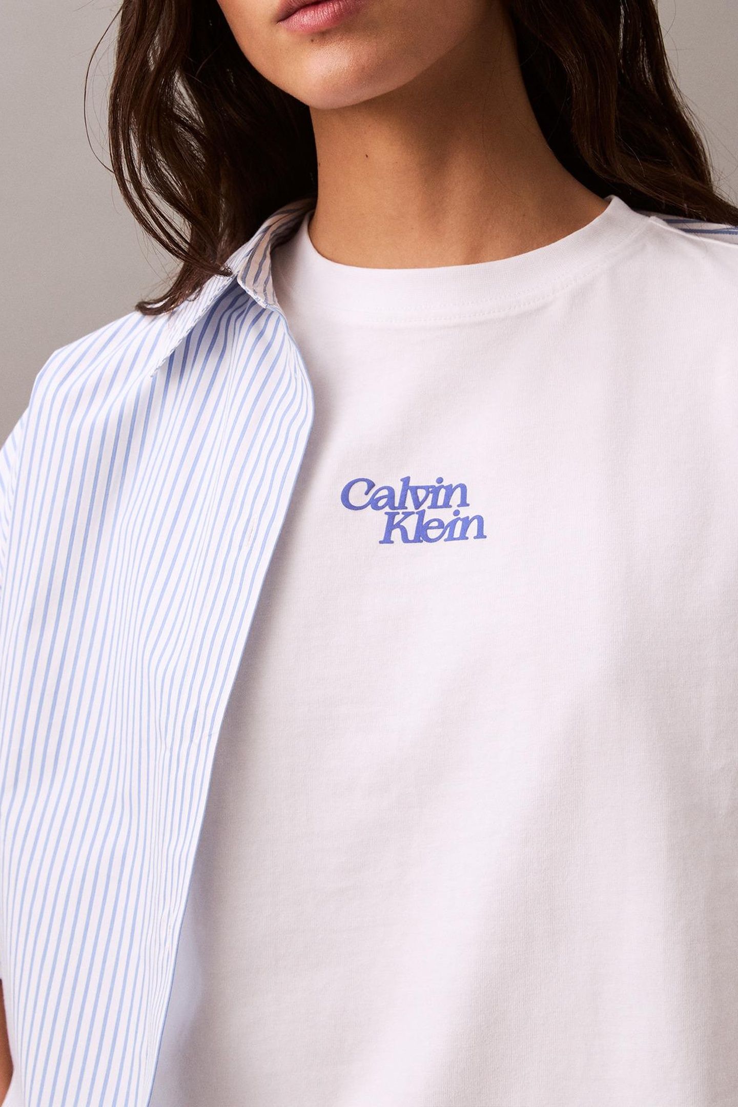 SS FLOCKED LOGO COTTON TEE BRILLIANT WHITE 5