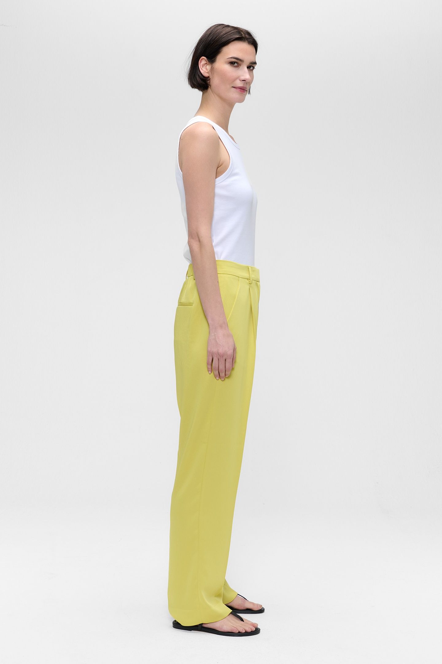 WASHED SATIN DARREN PANTS LIMONCELLO 4