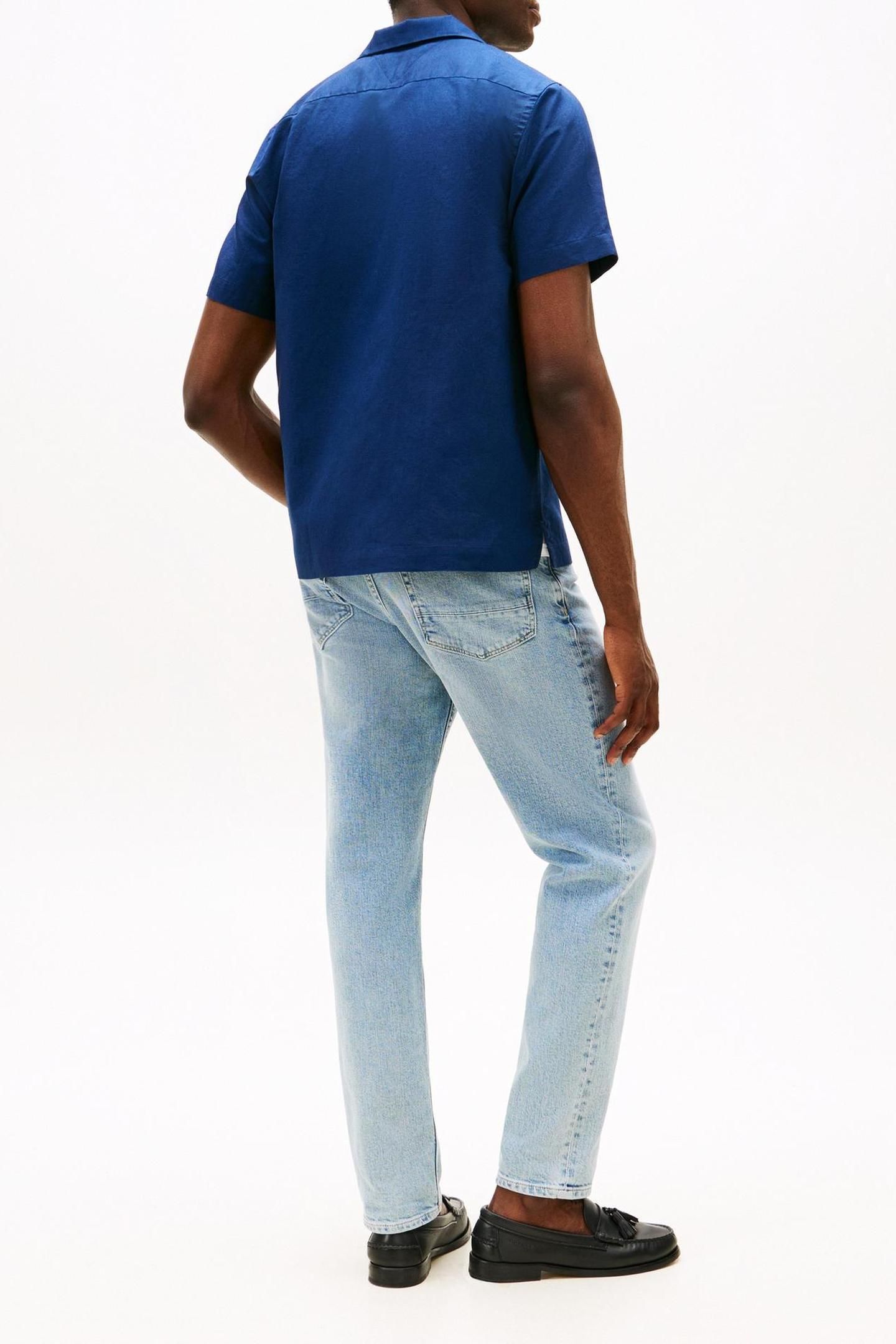 LINEN BLEND SOLID SHIRT CARBON NAVY 3