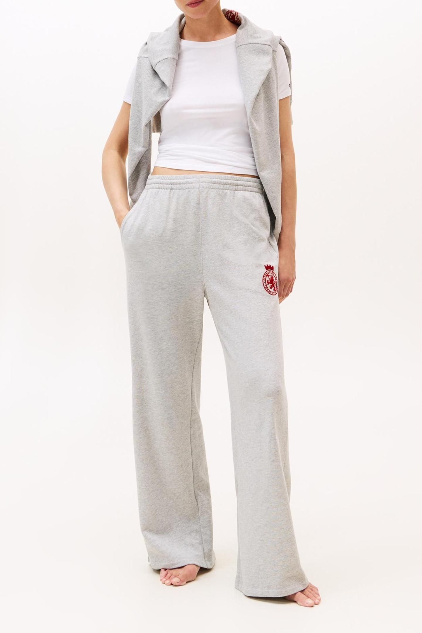 WIDE LEG PANTS LIGHT GREY HEATHER 1