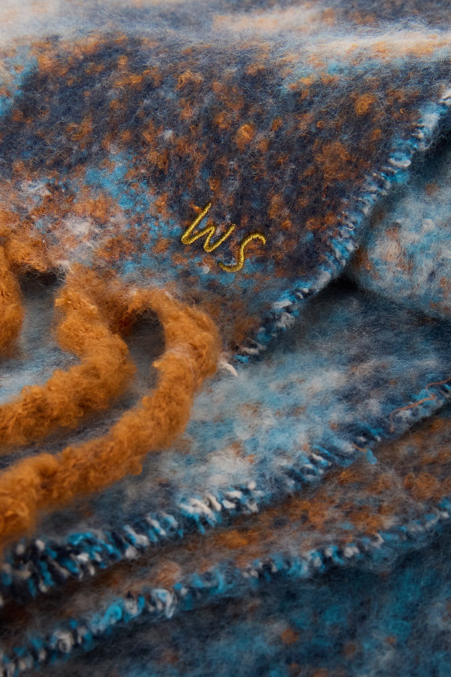SHELLY BRUSHED SCARF BLUE PRINT 3