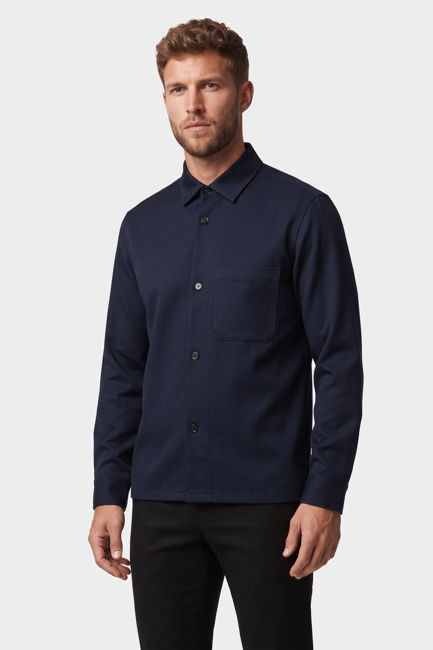 BELLO CLEAN TWILL OVERSHIRT BLUE 1