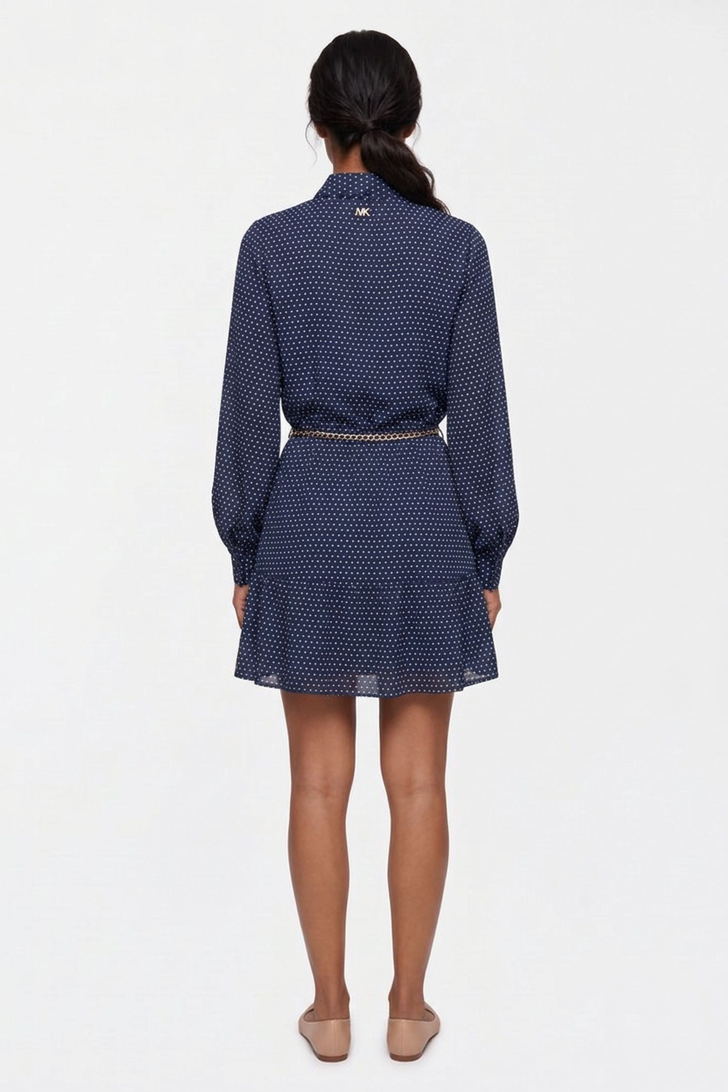 DOT LS MINI DRESS MIDNIGHT BLUE 2