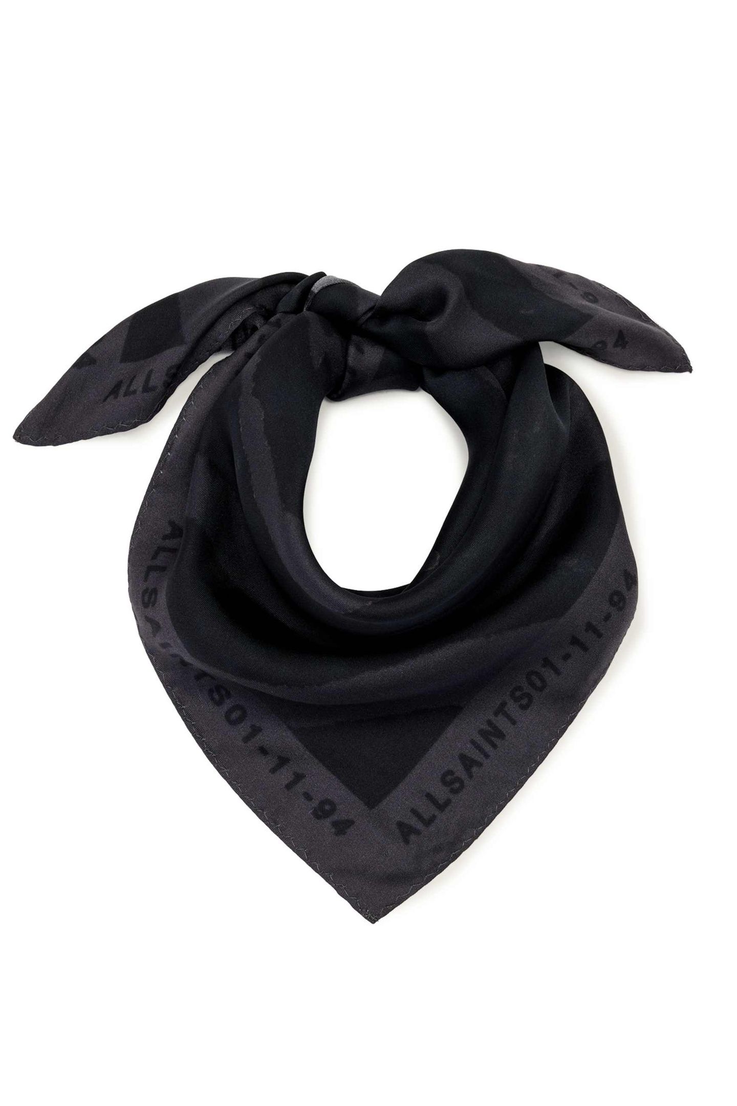 ZOEY SQUARE SCARF BLACK 1