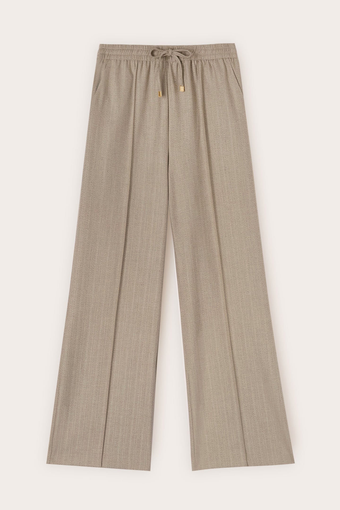 PALAZZO PANTS IN FLANNEL BEIGE 4