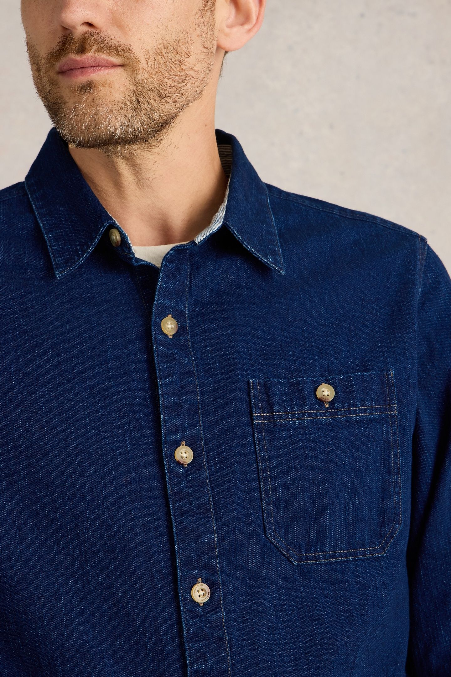 DENIM SHIRT MID DENIM 4