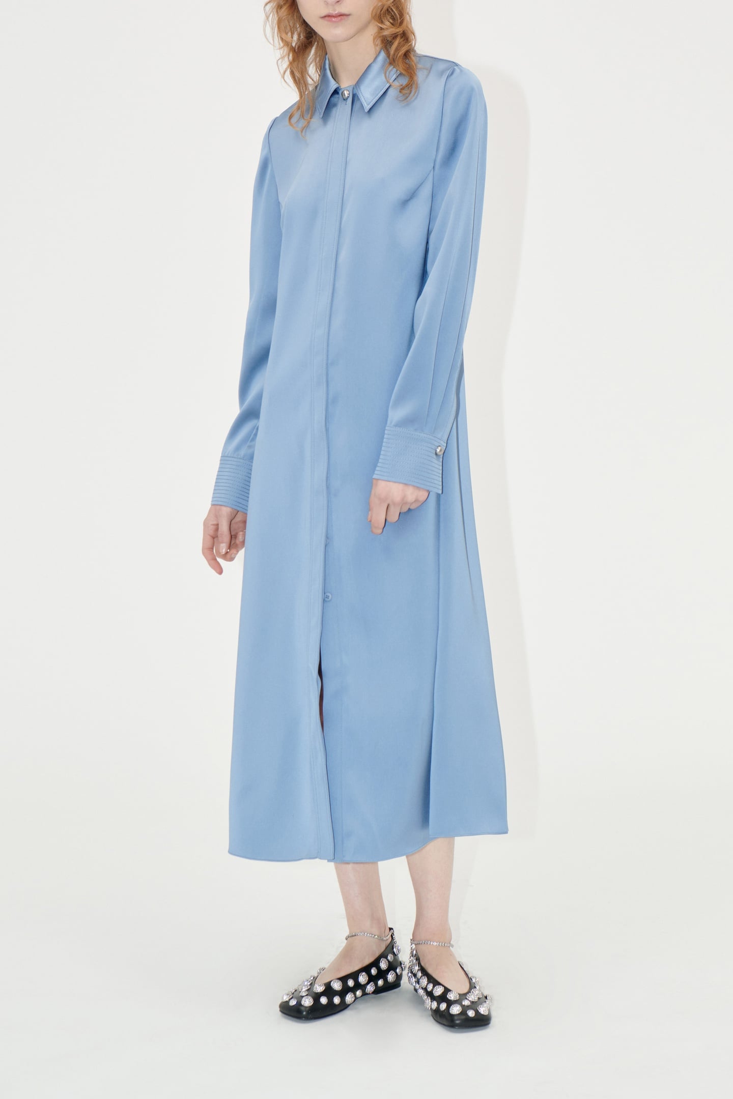 COLLARED MIDI DRESS INFINITY BLUE 1