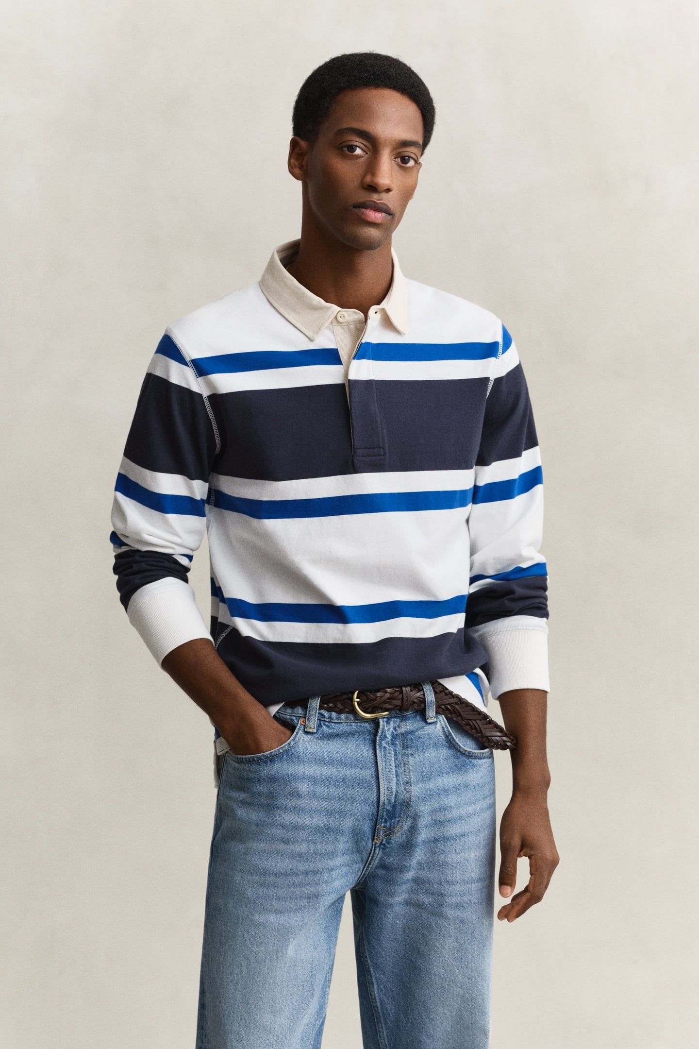 BLOCKED STRIPE RUGGER EVENING BLUE 1