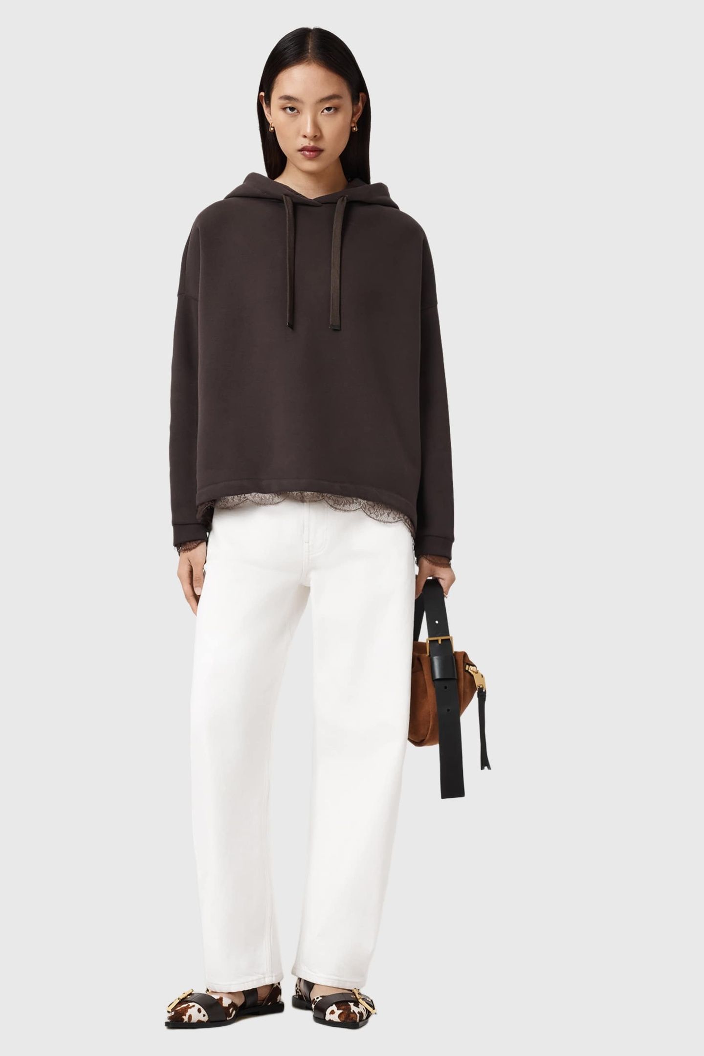 NIA LACE HOODY BOTTLE BROWN 5