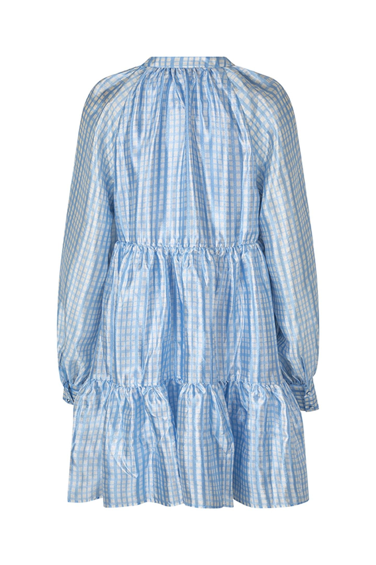 JASMINE DRESS MID BLUE CHECK 4