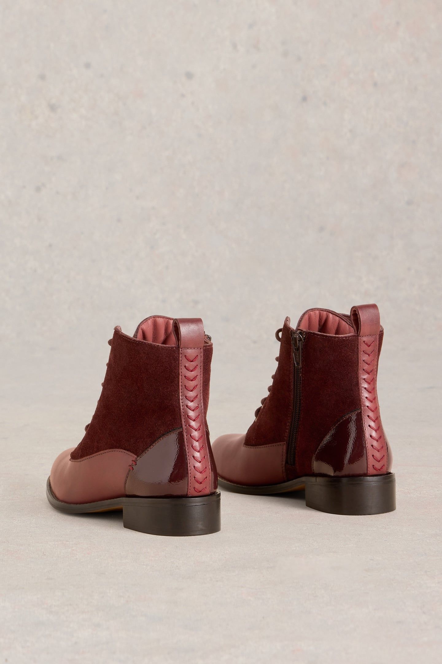MARGOT LEATHER ANKLE BOOT DEEP RED 4