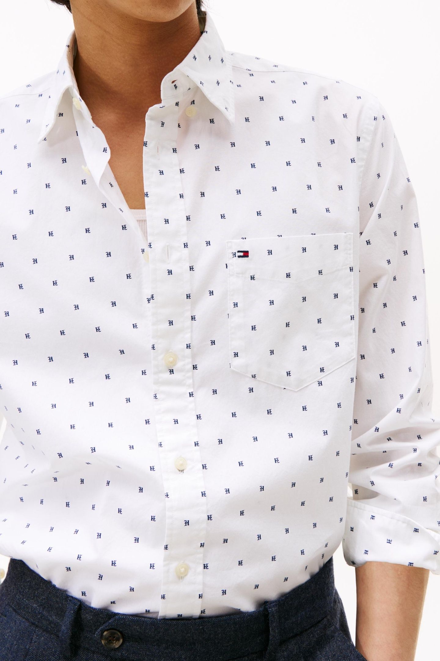 FLEX POPLIN SMALL PR SHIRT WHITE/ALLOVER 5