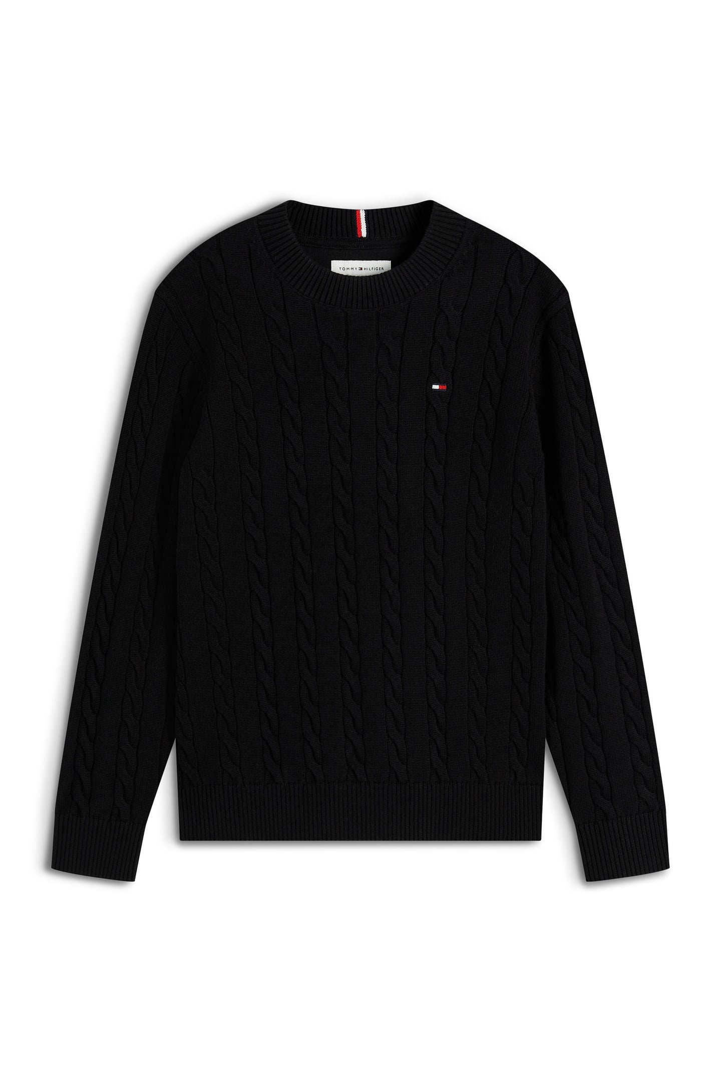 BOYS COTTON CABLE SWEATER BLACK 4