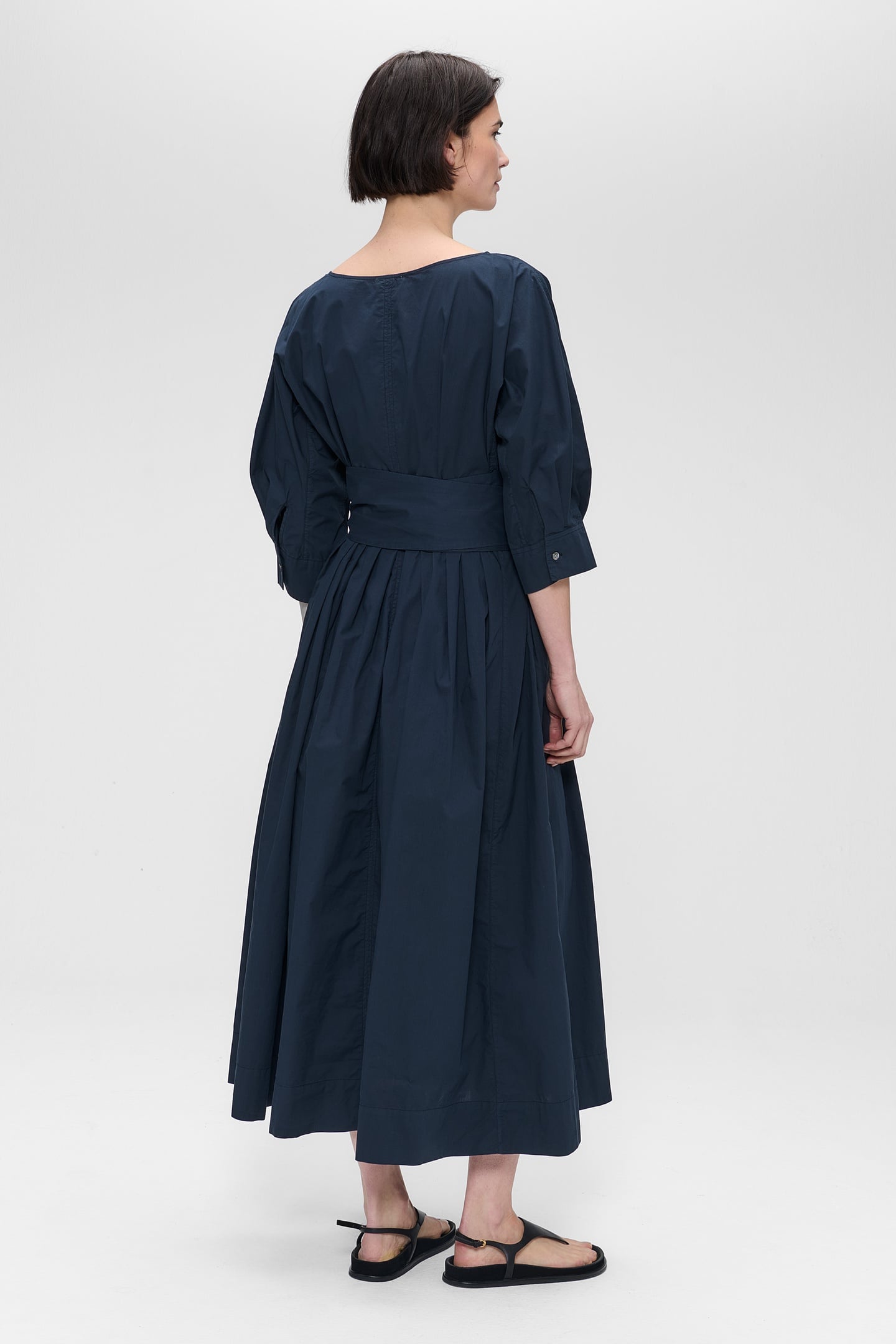 PAPER COTTON LONG DRESS MIDNIGHT BLUE 2
