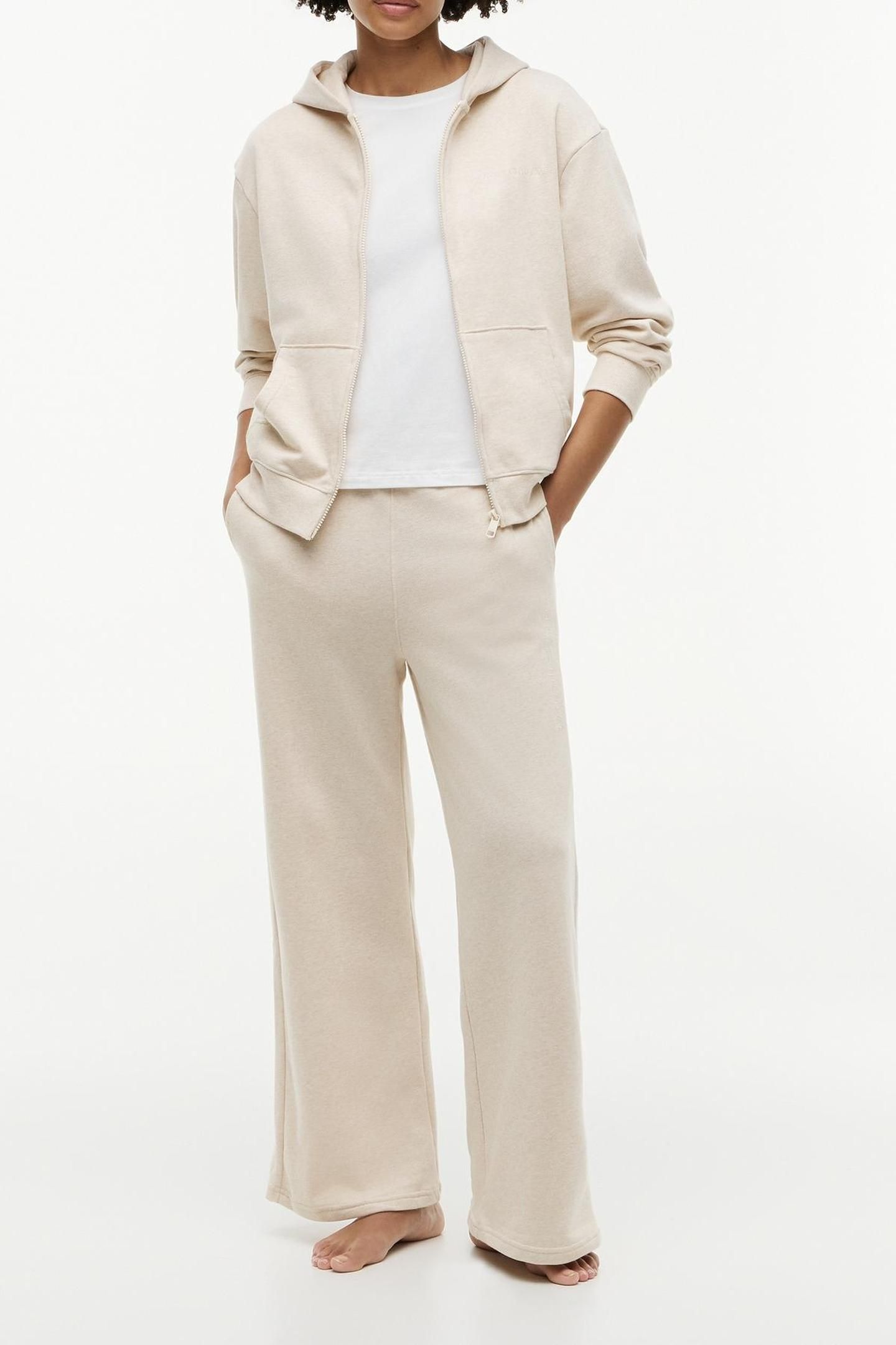 WIDE LEG PANTS HEATHERED OAT 1