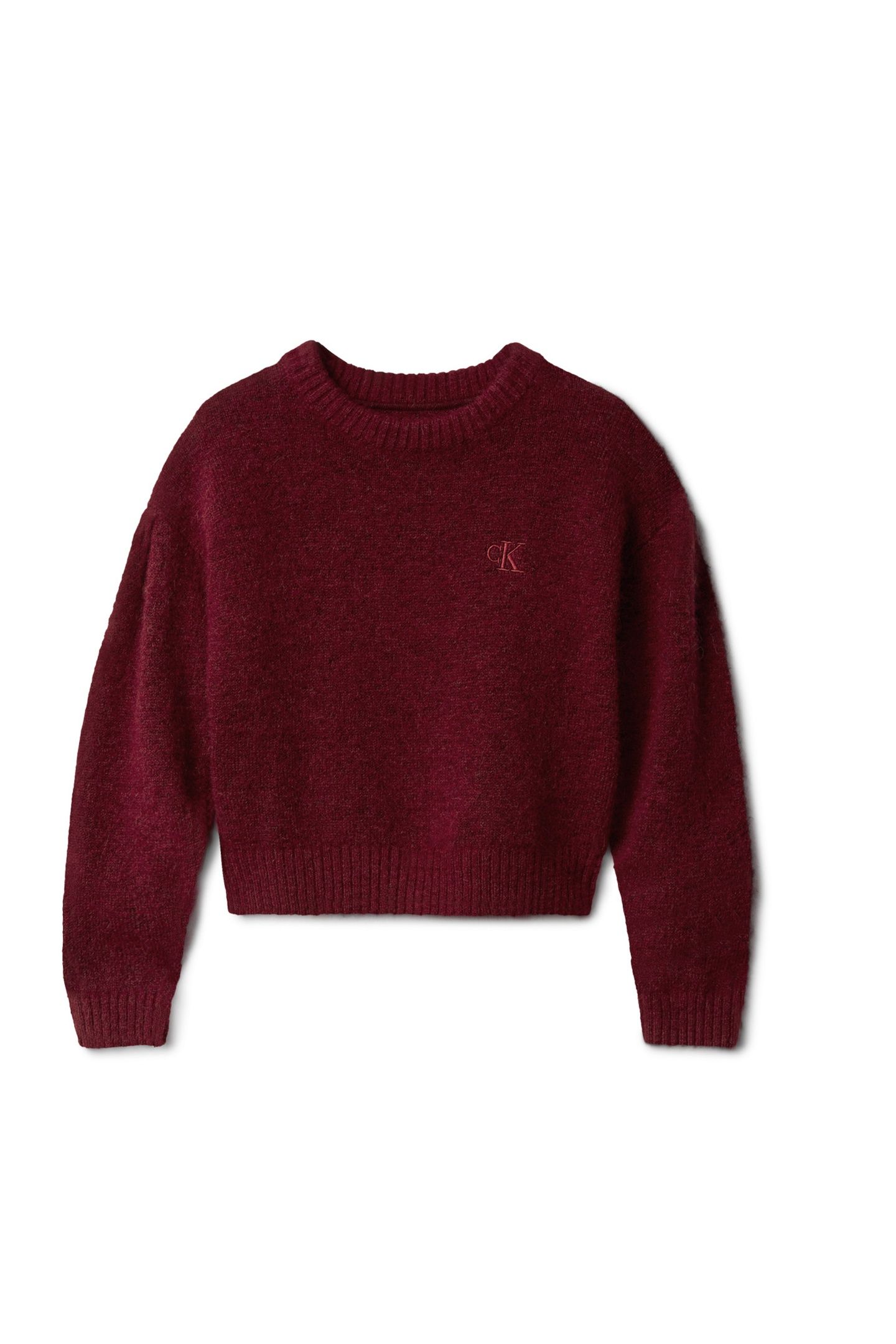GIRLS BOX PLEAT FLUFFY SWEATER RASPBERRY CHOCOLATE 4