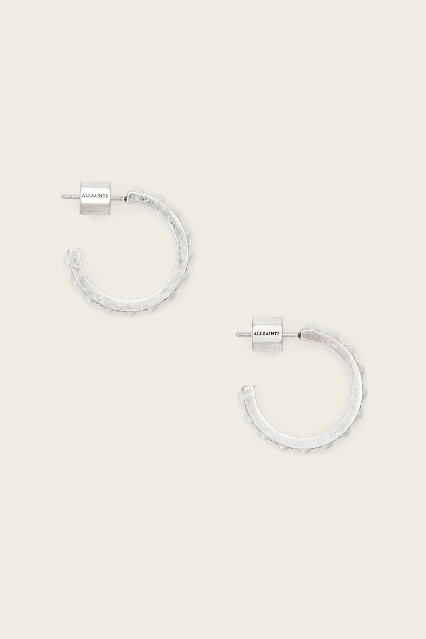 NELLIE LRG HOOP WARM SILVER 1