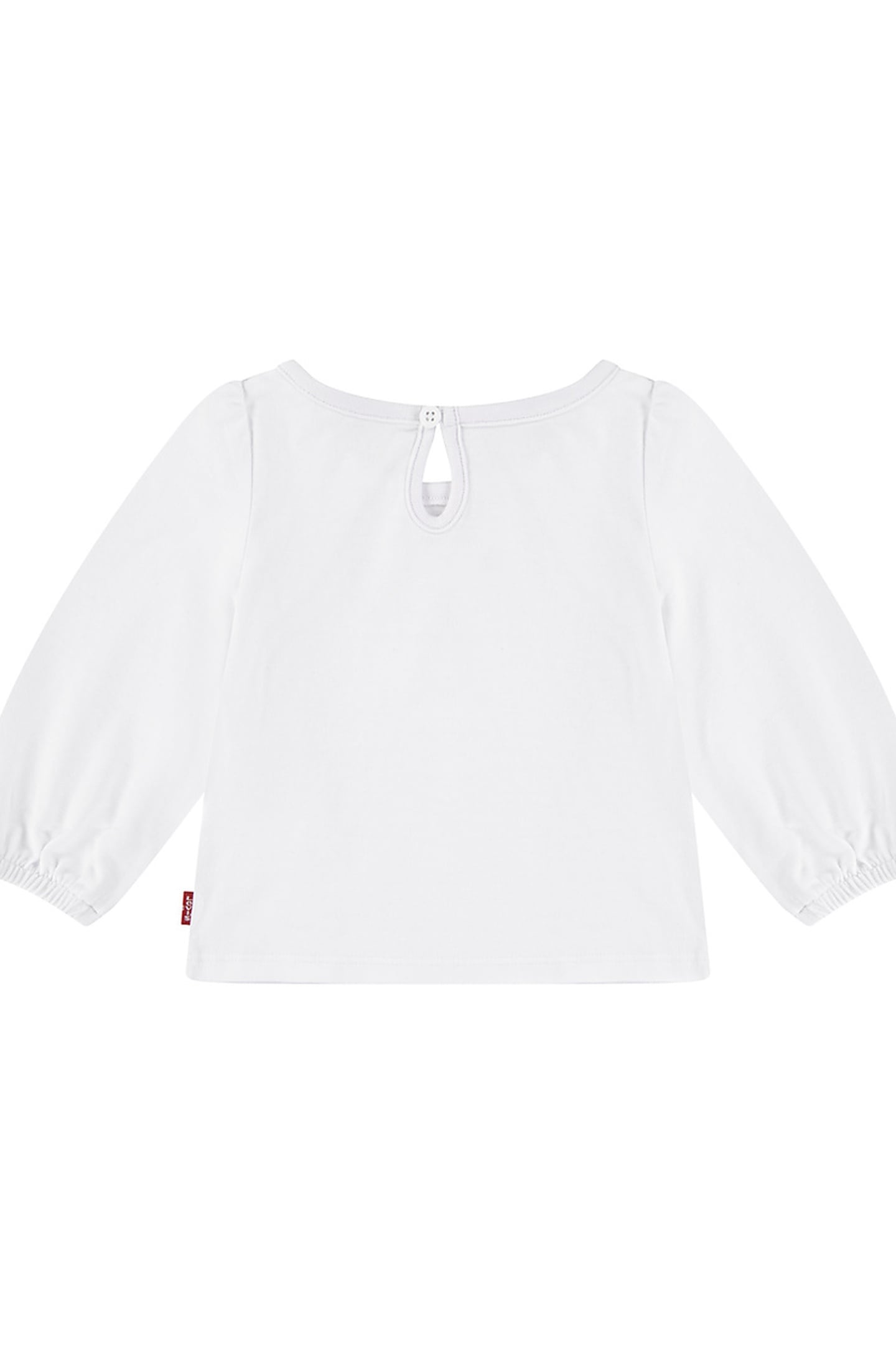 GIRLS BATWING LS PUFF DETAIL TOP BRIGHT WHITE 2