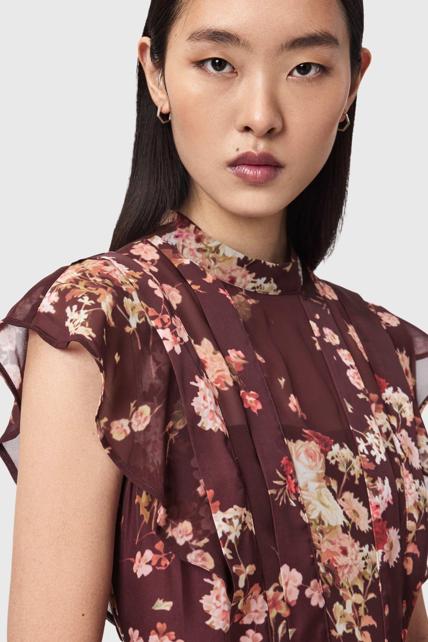 FLEUR DRESS ARMADA WINE RED 5