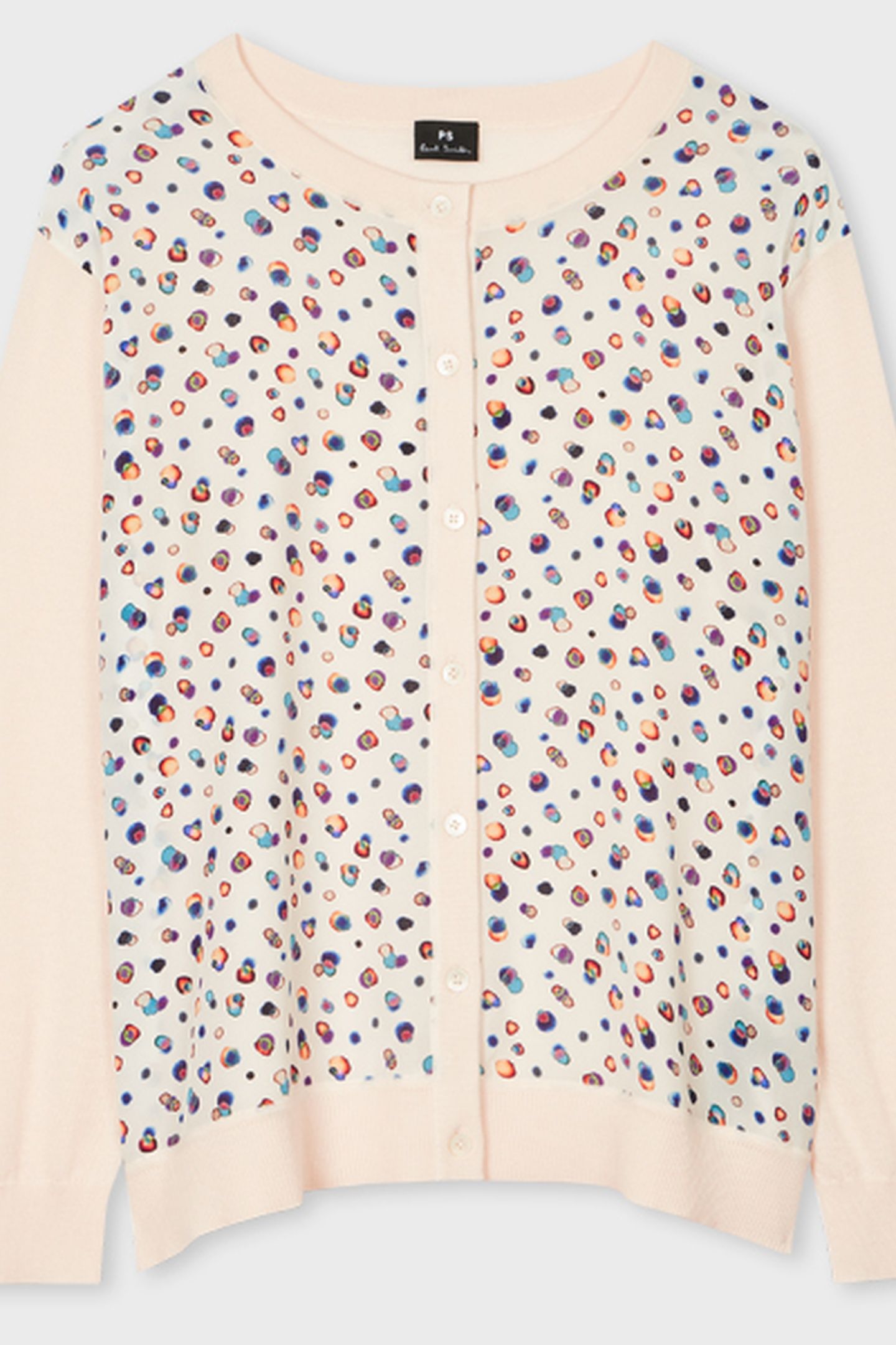 WOMENS KNITTED CARDI BT THRU WVN FRONT OFF WHITE 2