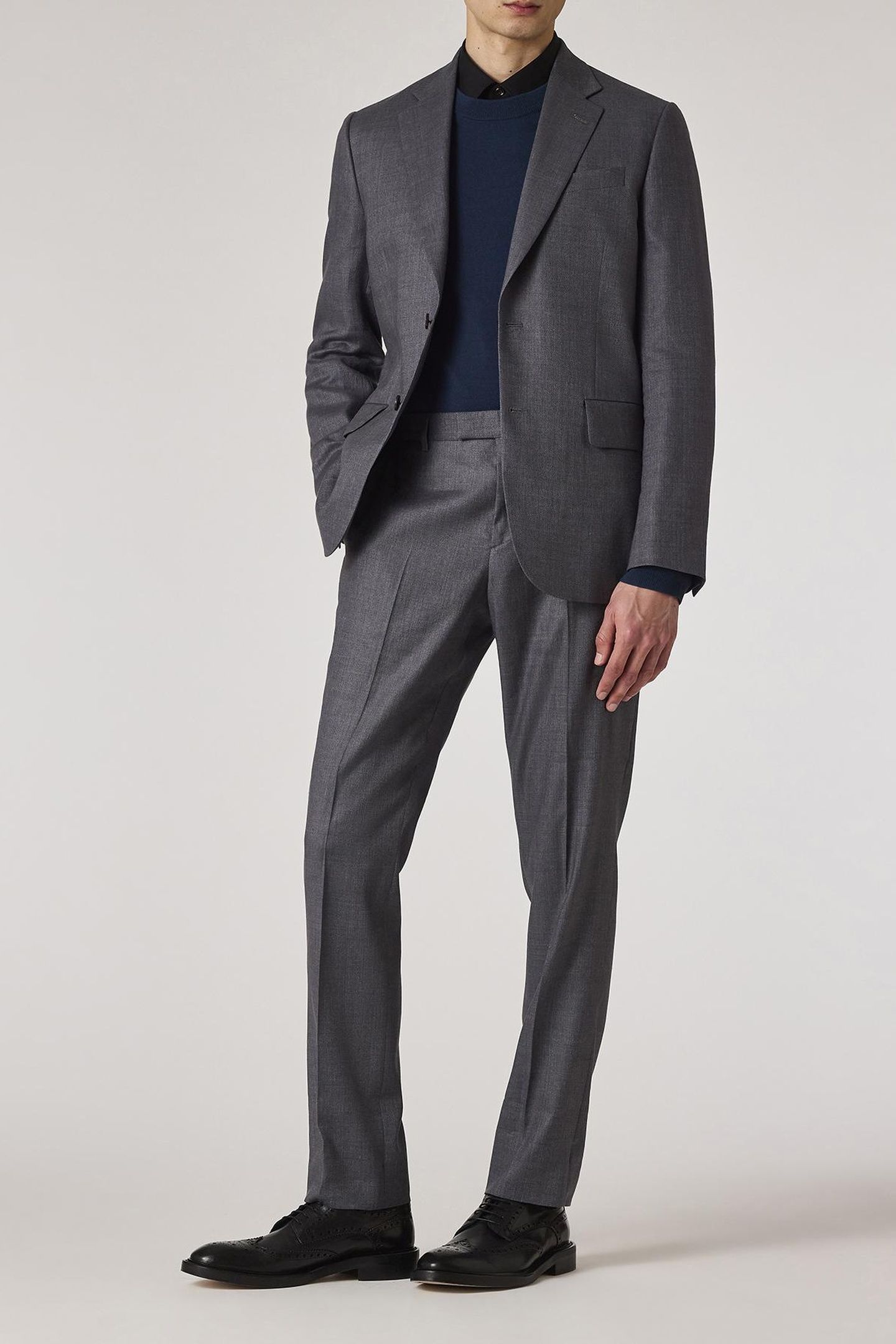 MENS SLIM FIT TROUSER GREY MELANGE 2