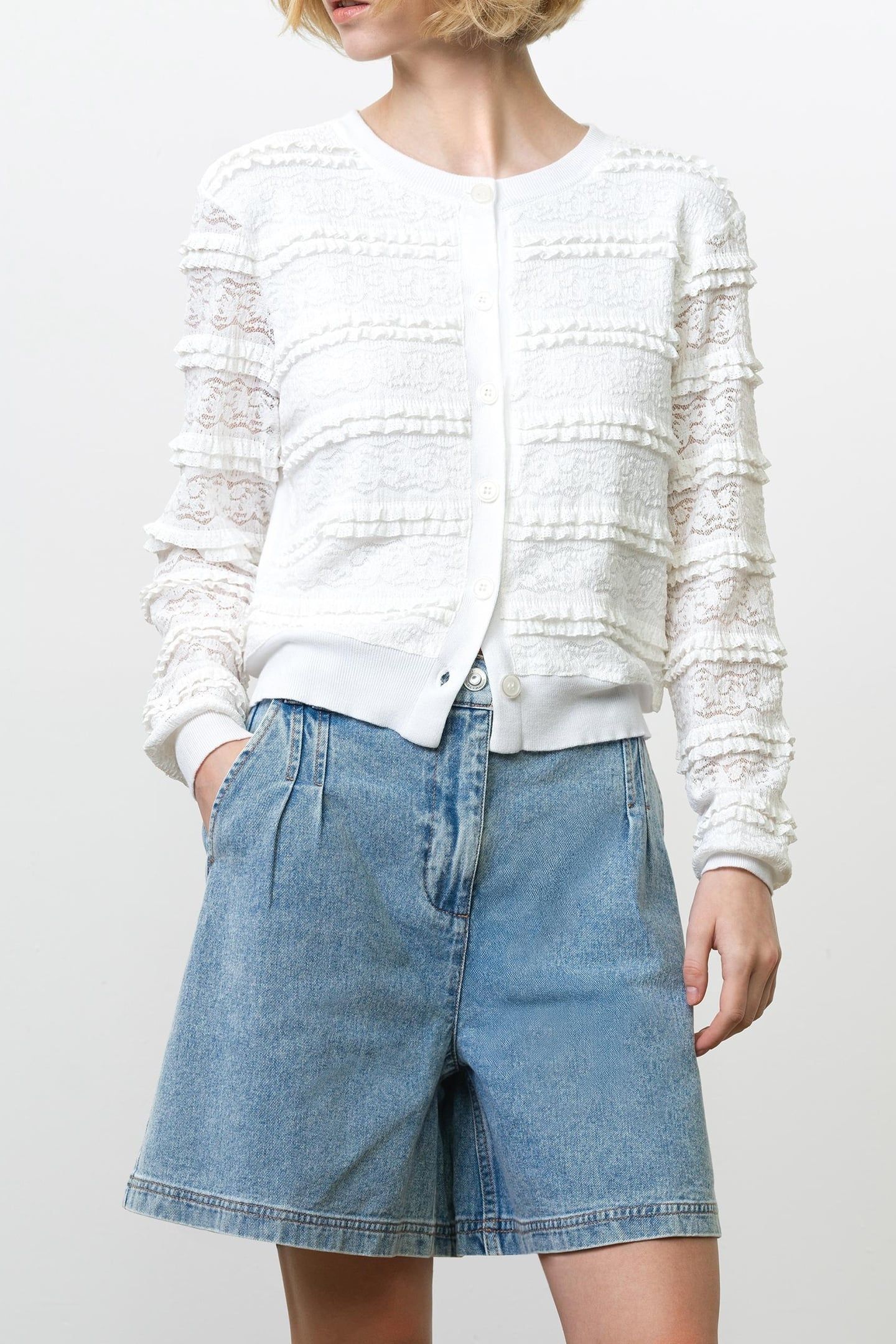 KRISTA LACE MIX CARDIGAN SUMMER WHITE 2