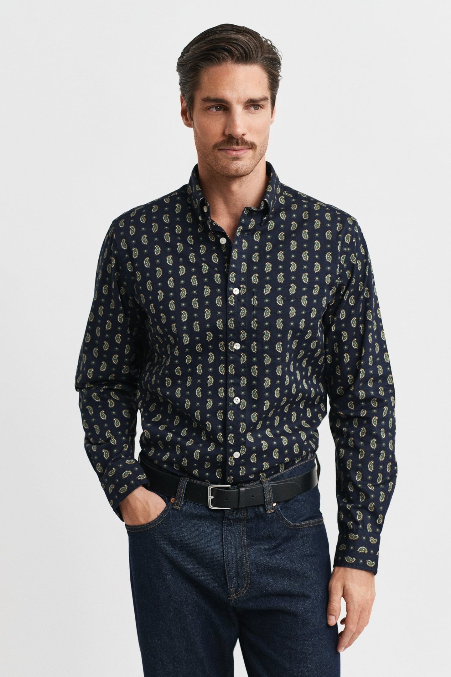 REG PAISLEY PRINTED TWILL SHIRT EVENING BLUE 1