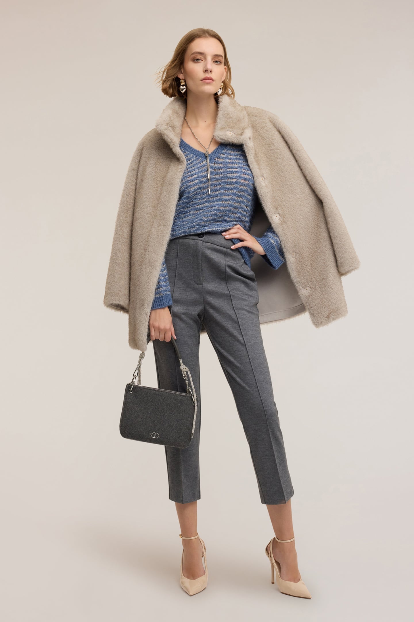 JERSEY TROUSERS IN WOOL BLEND GREY 1
