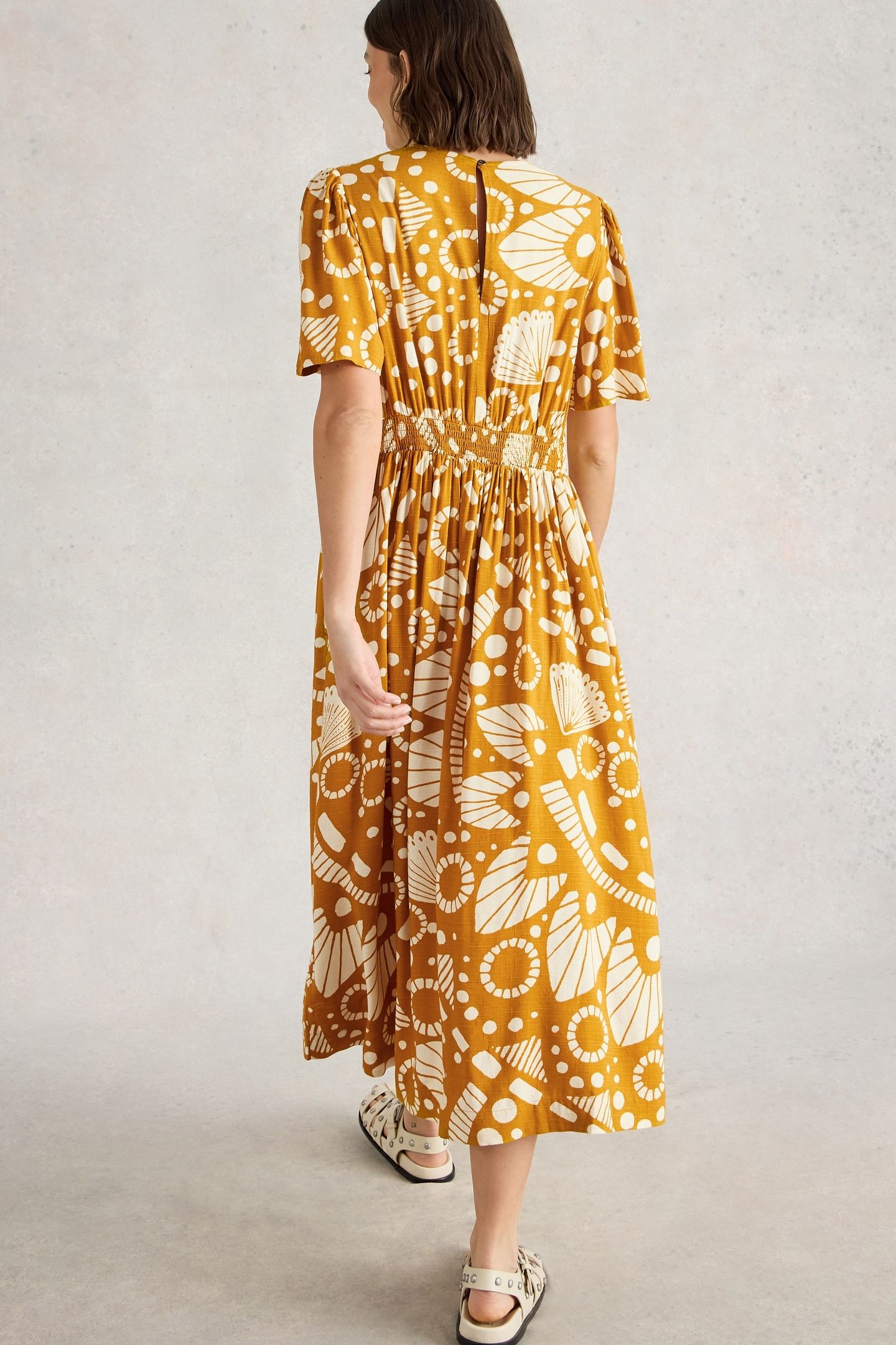 LUCY MIDI DRESS CHARTREUSE PRINT 3