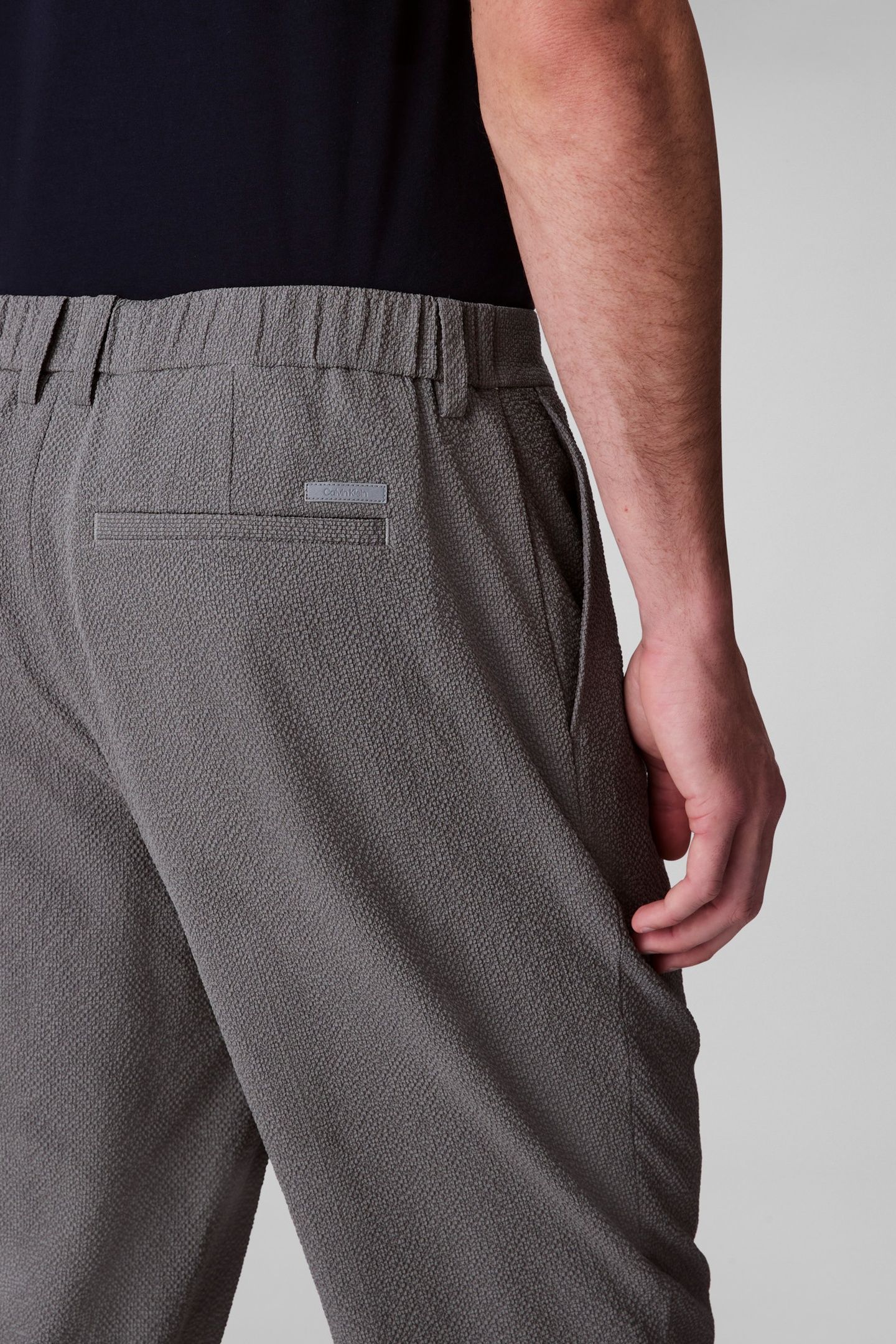 SEERSUCKER PULL ON PANTS PEWTER 4