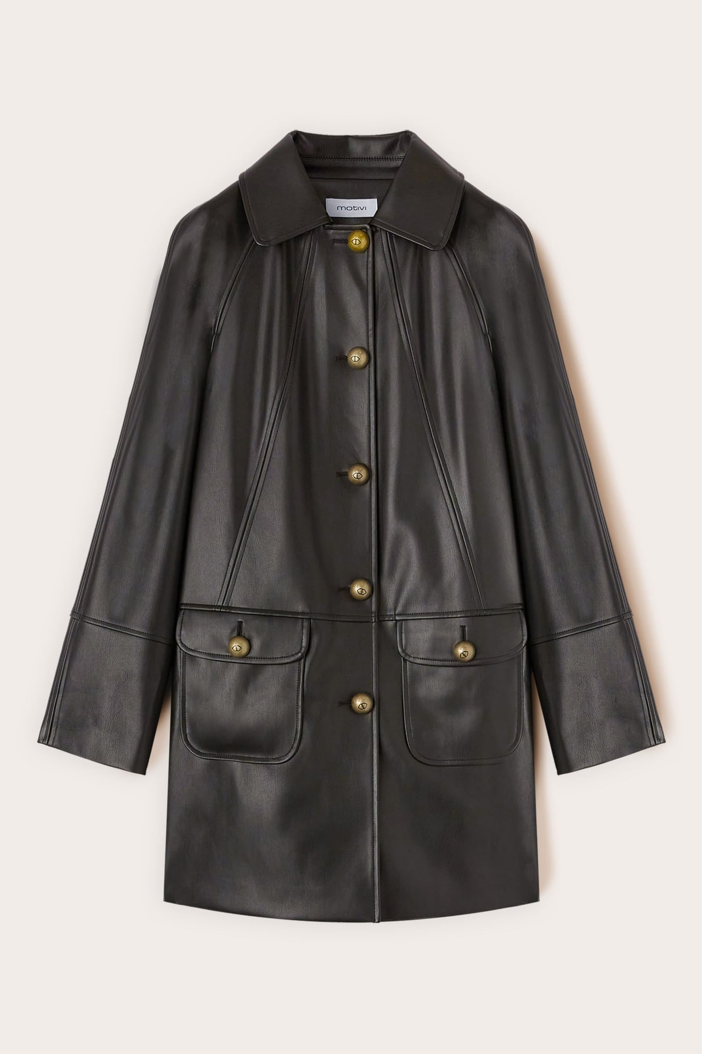 LONG JACKET IN COATED FABRIC BLACK 4