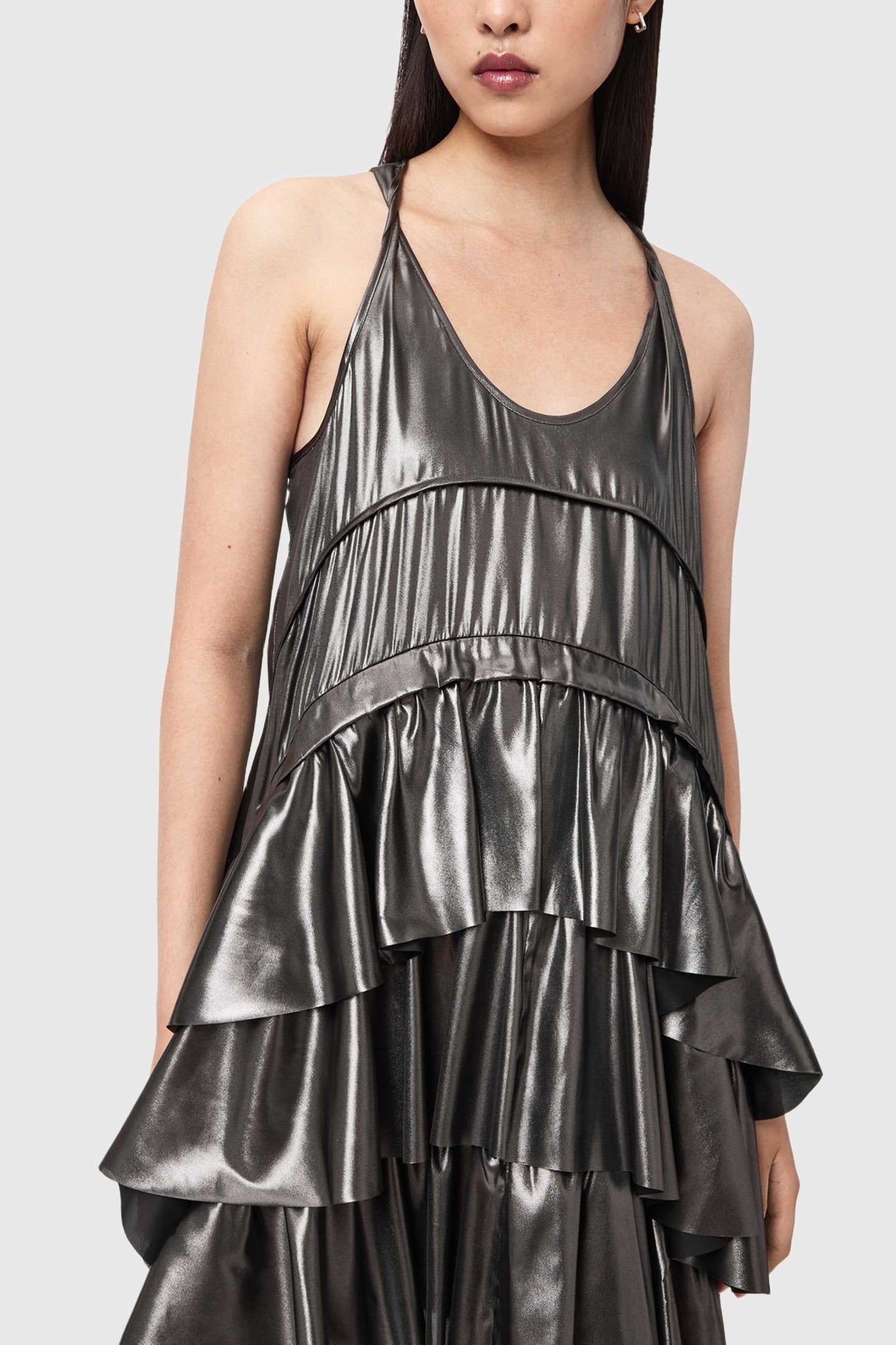 CAVARLY MINI DRESS METALLIC SILVER 5