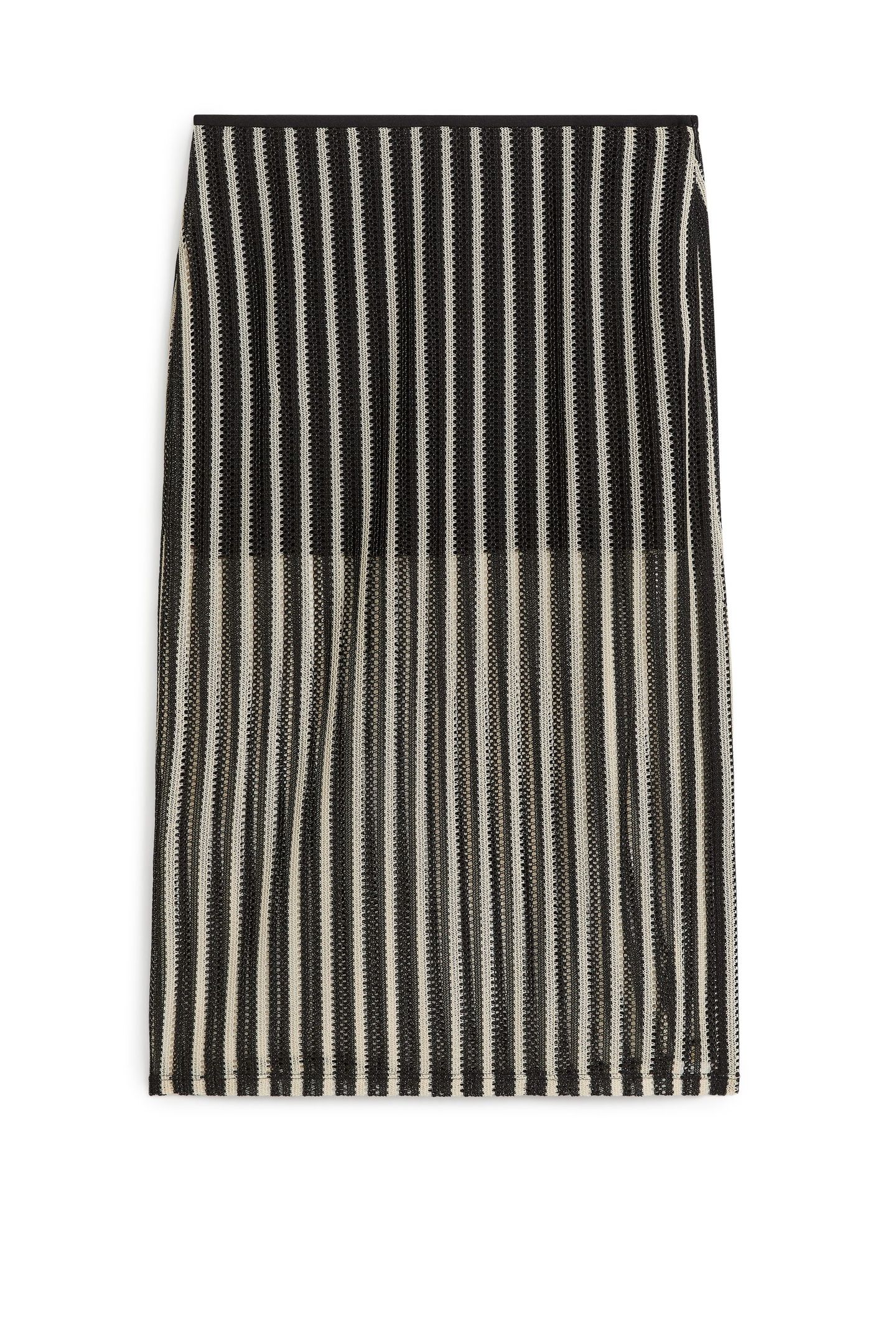 NAIA LACE STRIPE SKIRT BLACK 3