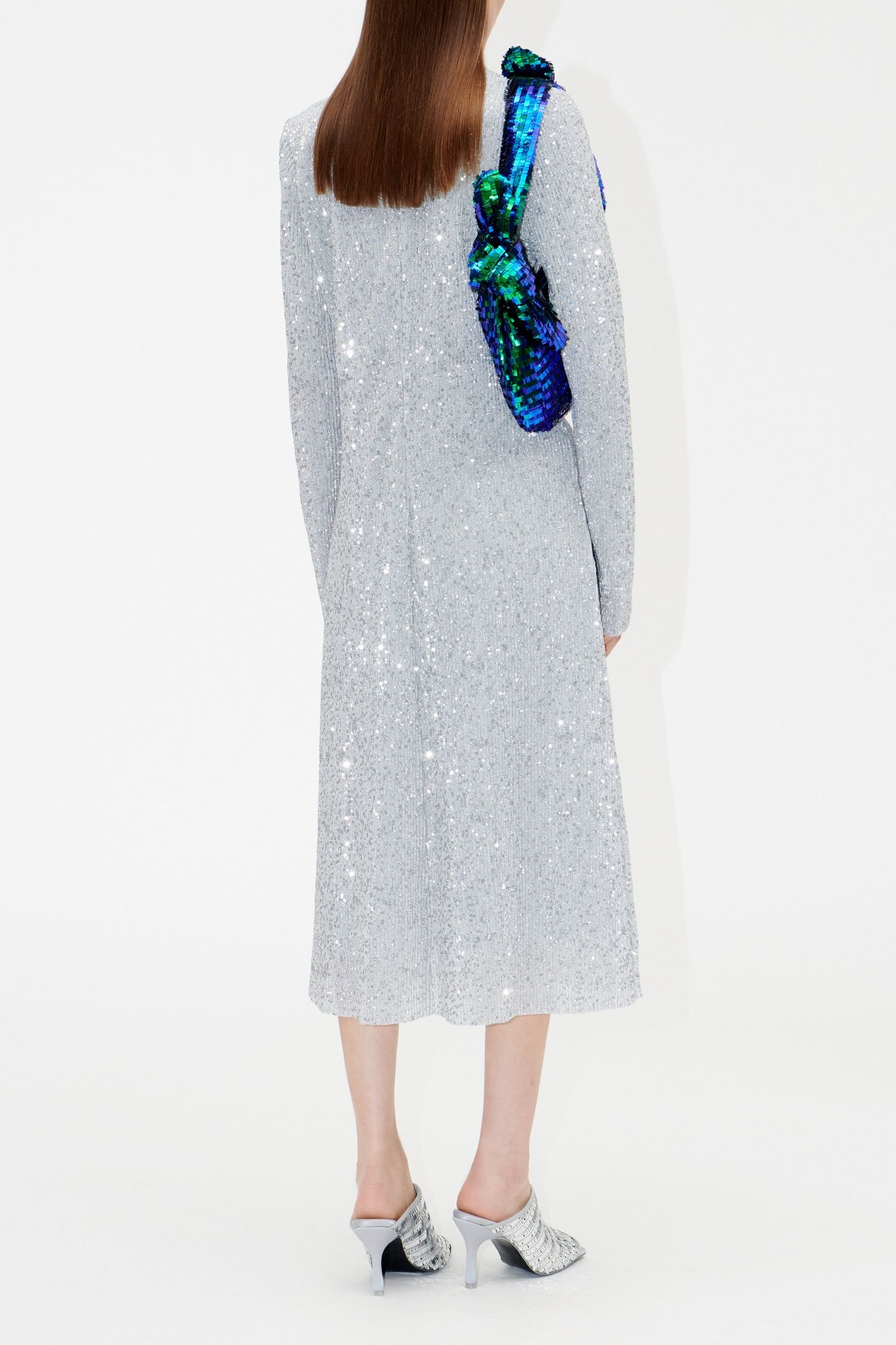 CELSIA DRESS LONG SILVER 2