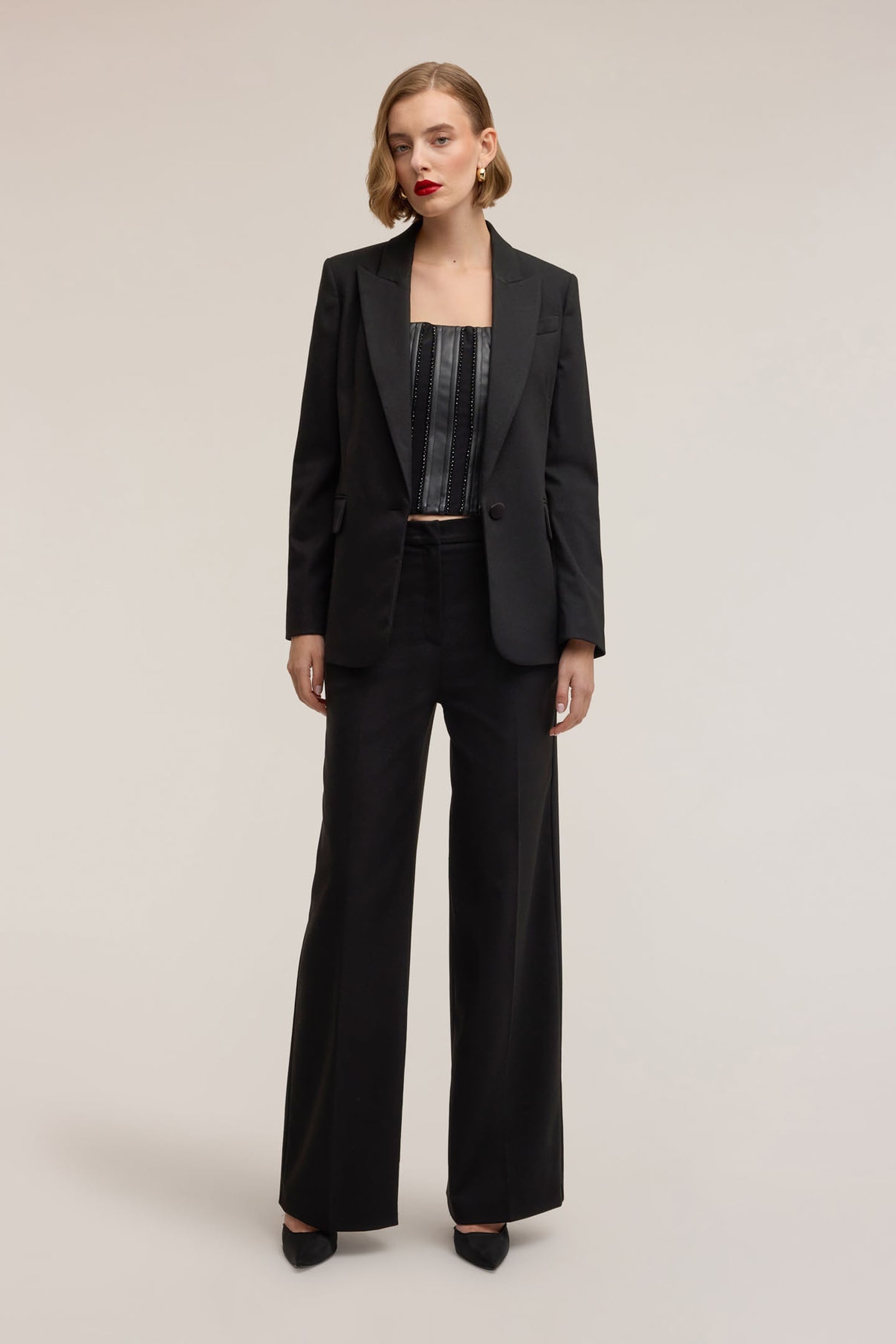 STRUCTURED MIXED LUREX BLAZER SMART COUTURE BLACK 2