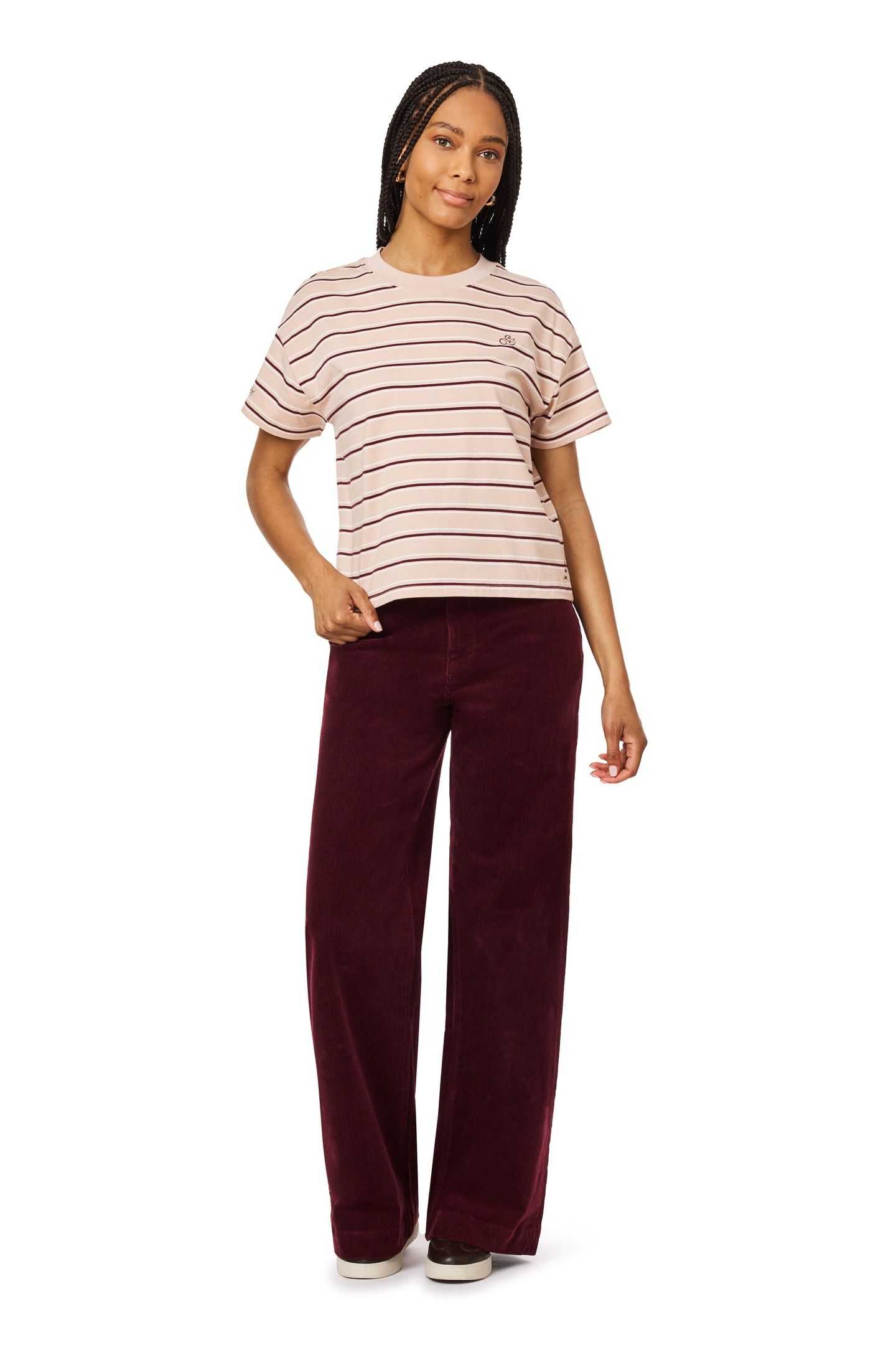 BOXY CROP TEE FIG EMBROIDERY 4