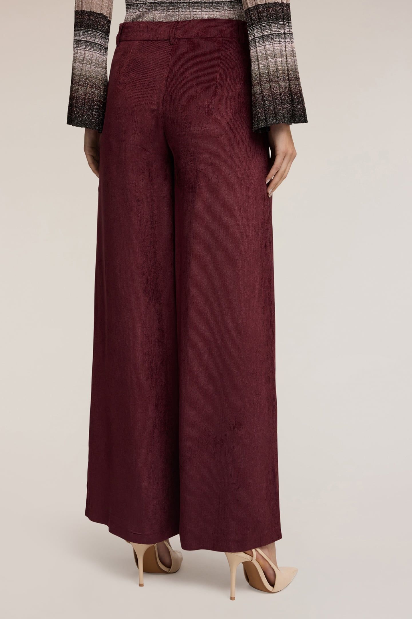 CORDUROY PALAZZO PANTS BURGUNDY 3