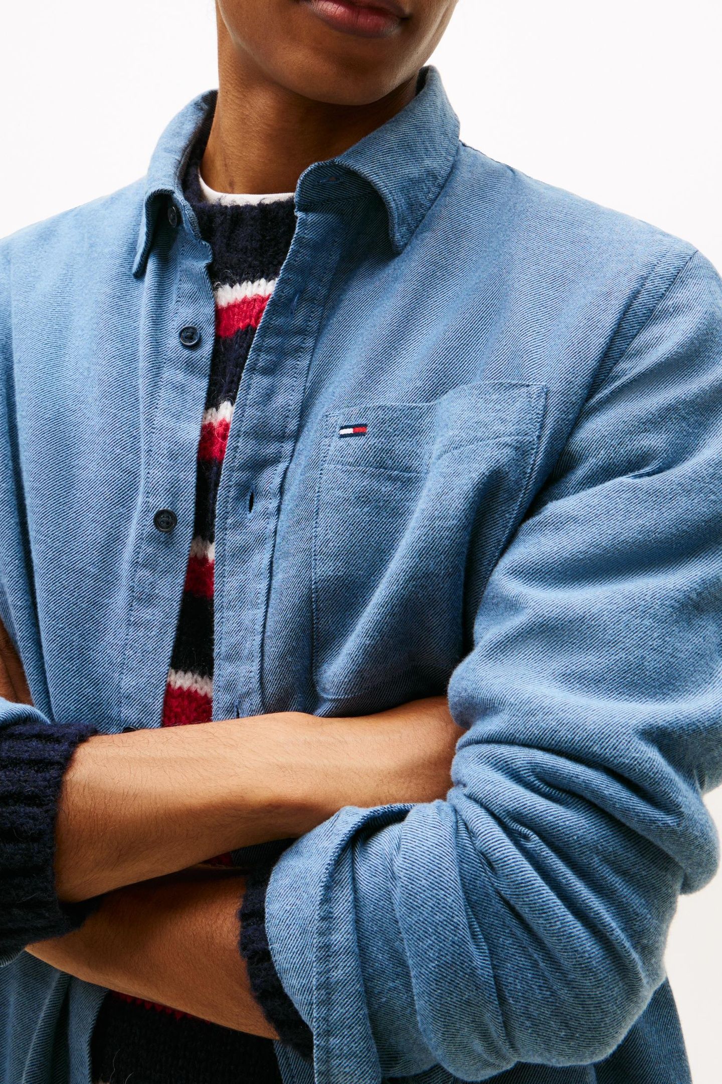 TJM REG FLANNEL SHIRT DARK NIGHT NAVY 5