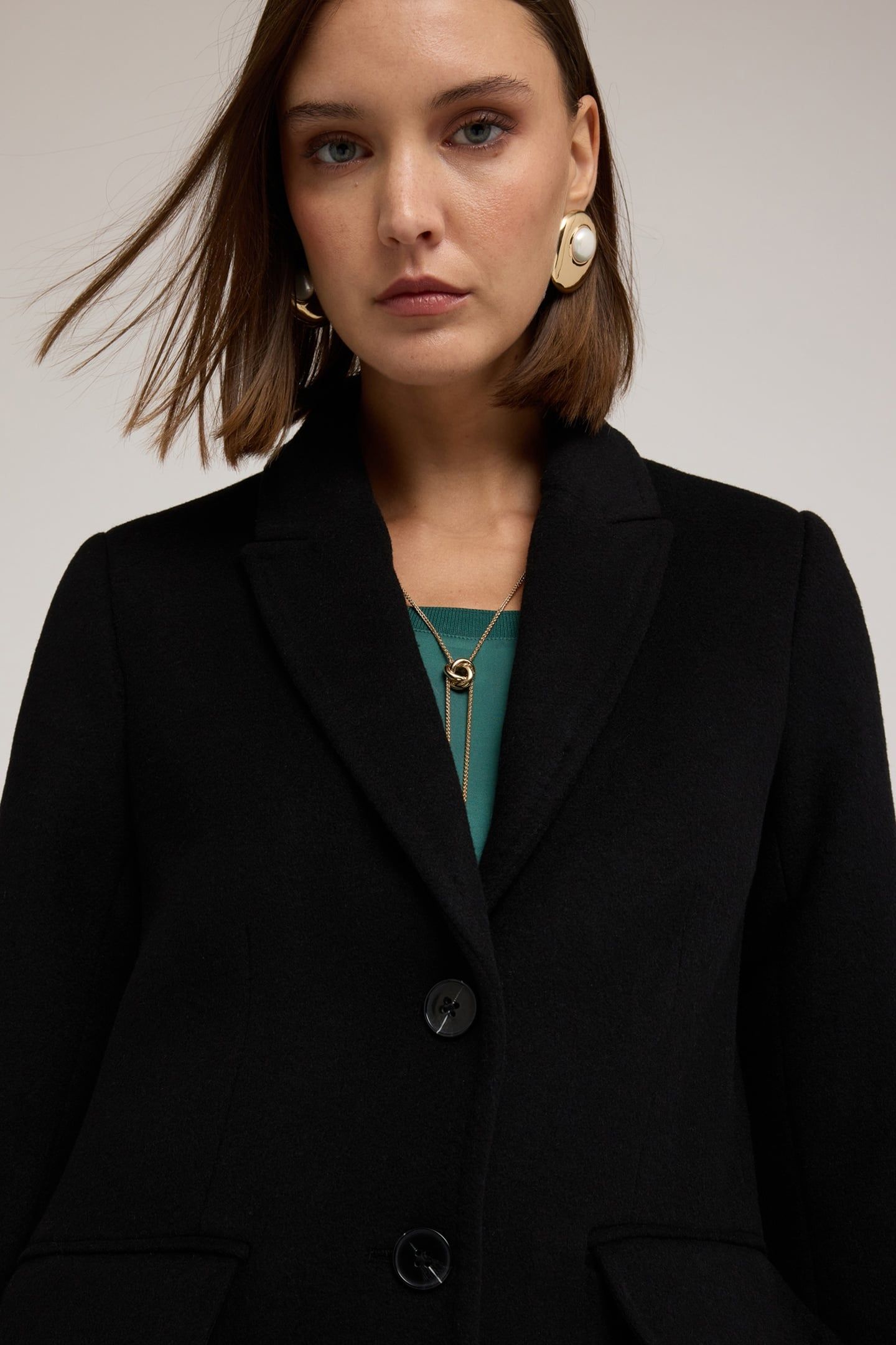 KNITTED WOOL BLEND COAT BLACK 5