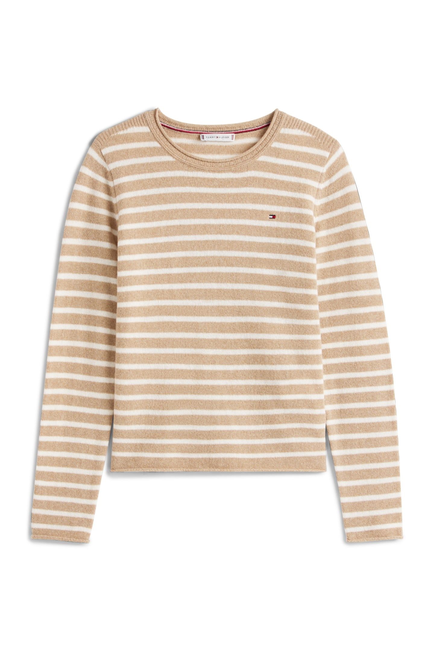 SOFT WOOL C-NECK LOOSE SWEATER SAFARI CANVAS HEATHER/IVORY P 4