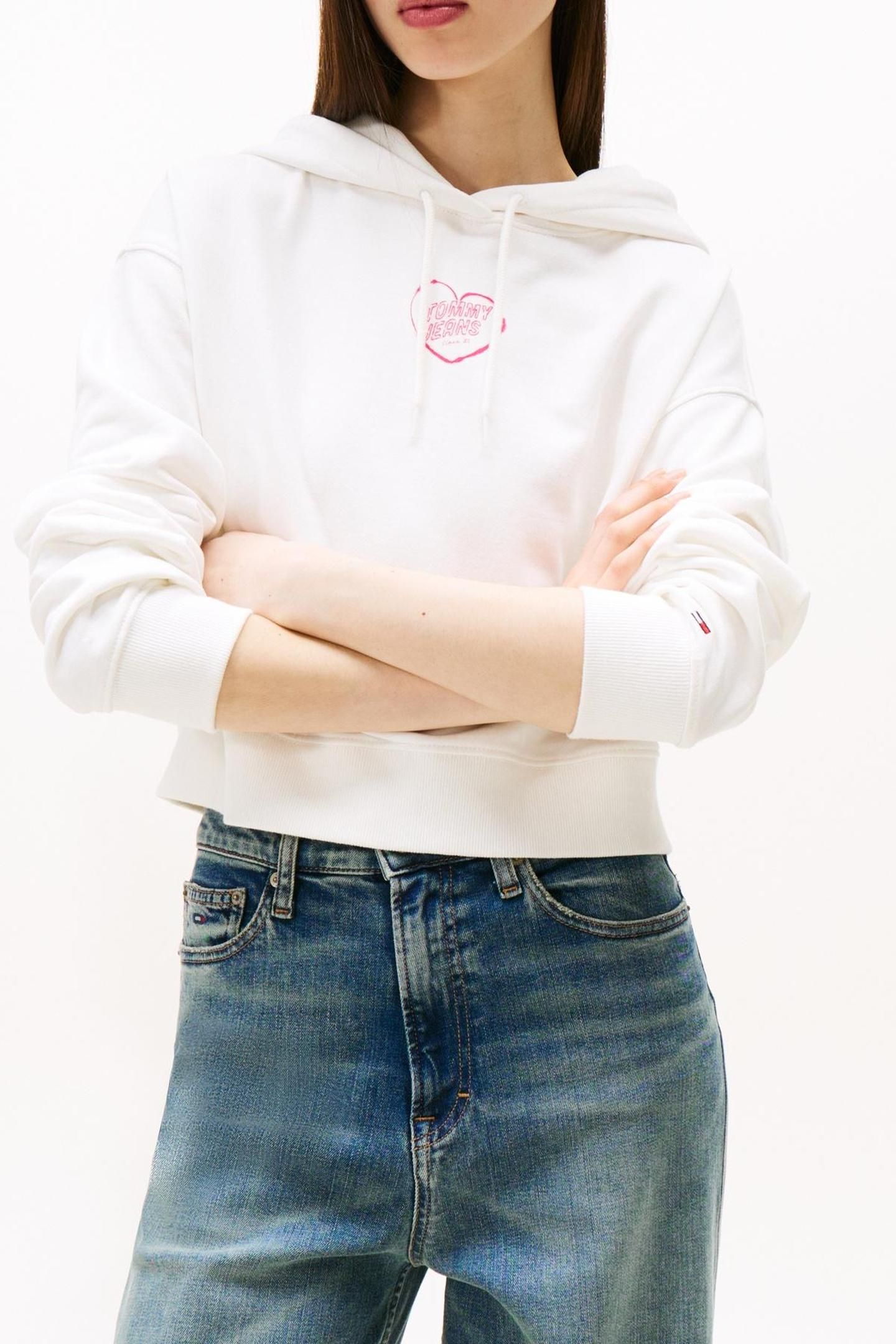 TJW RELAXED CRP HEART HOODIE ECRU 1