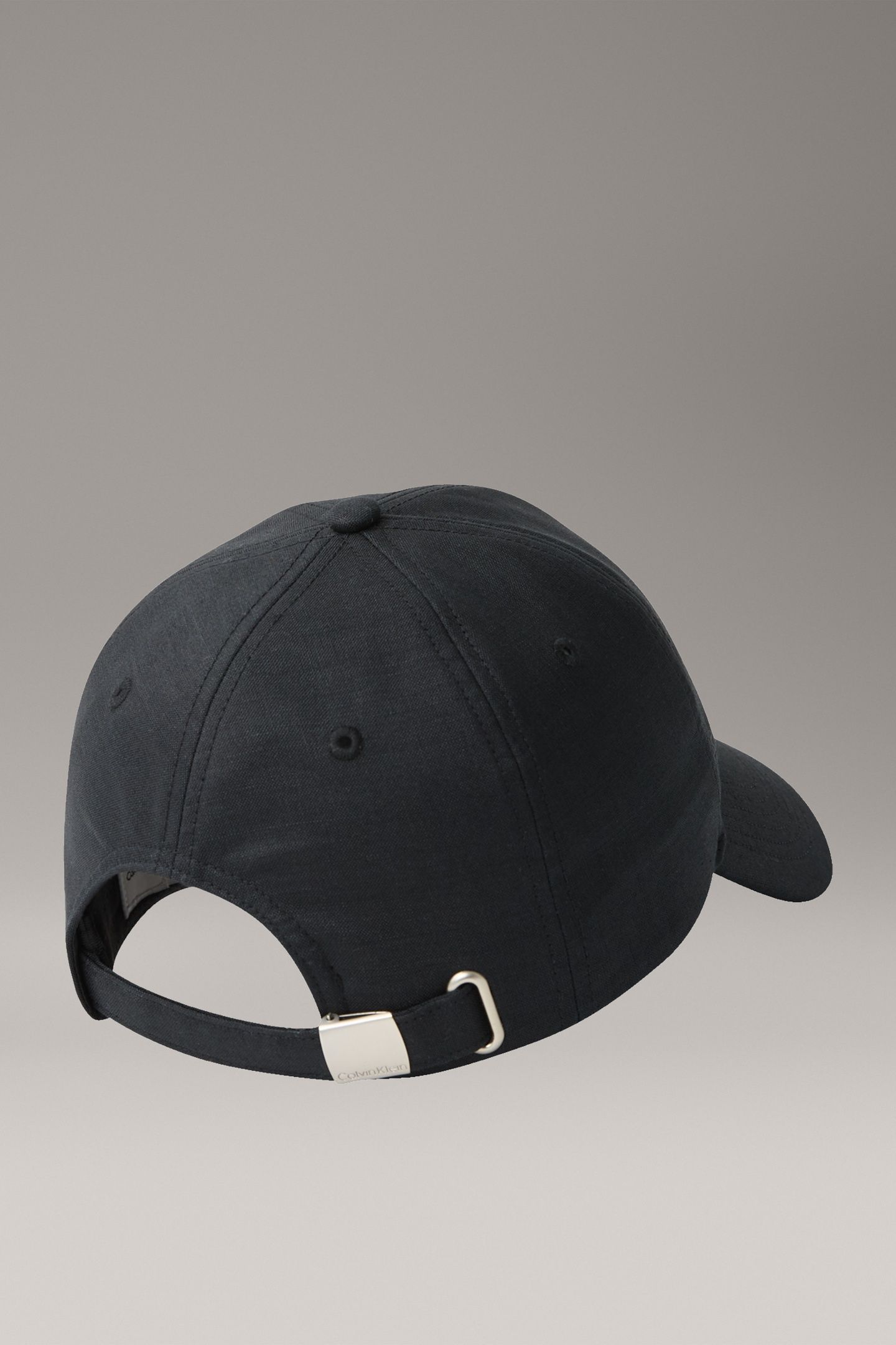 EMB LOGO LINEN BASEBALL CAP BLACK 2