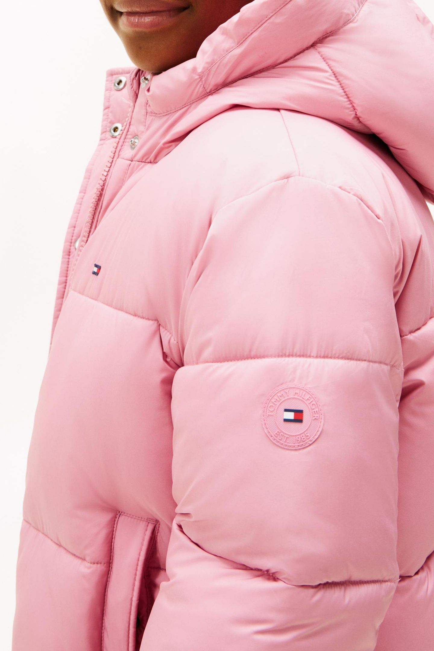 GIRLS BRANDED PUFFER JACKET MYSTIC PINK 5