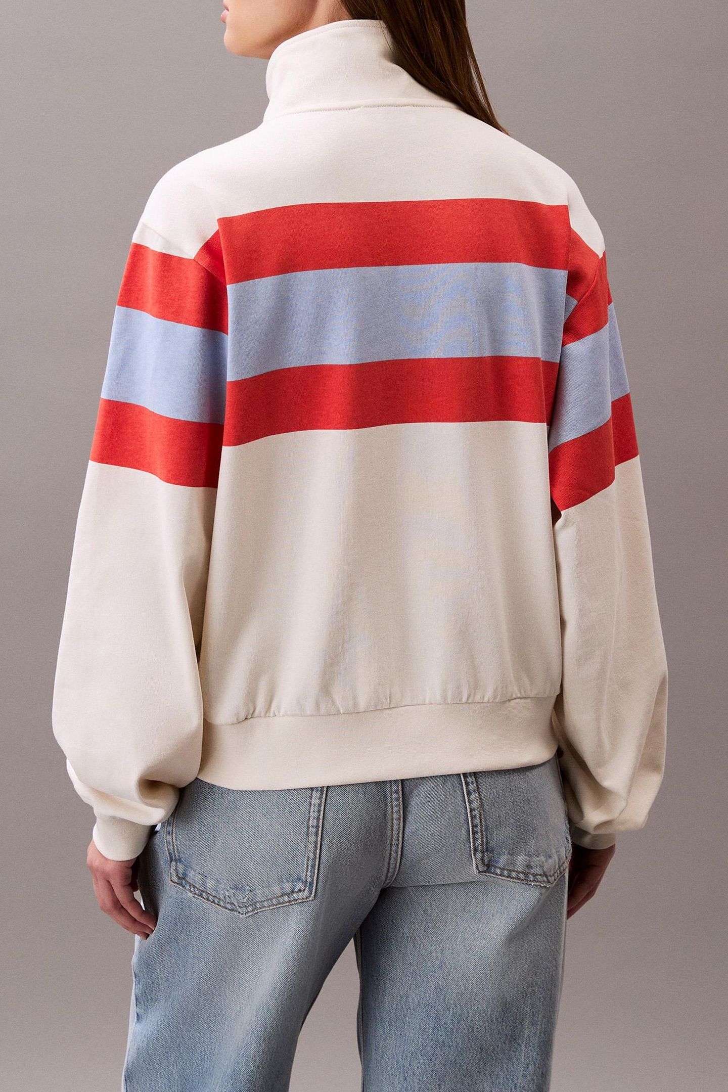 RUGBY JERSEY 1/4 ZIP TOFU COMBO STRIPE 2